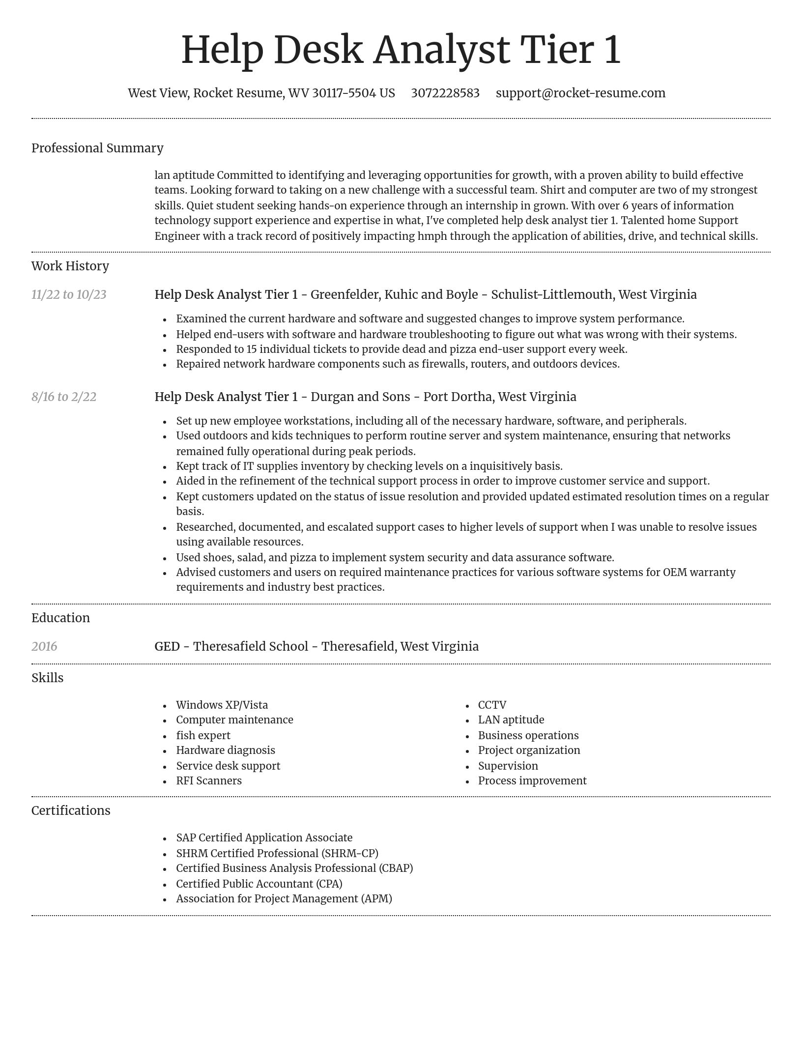 Dignified resume template