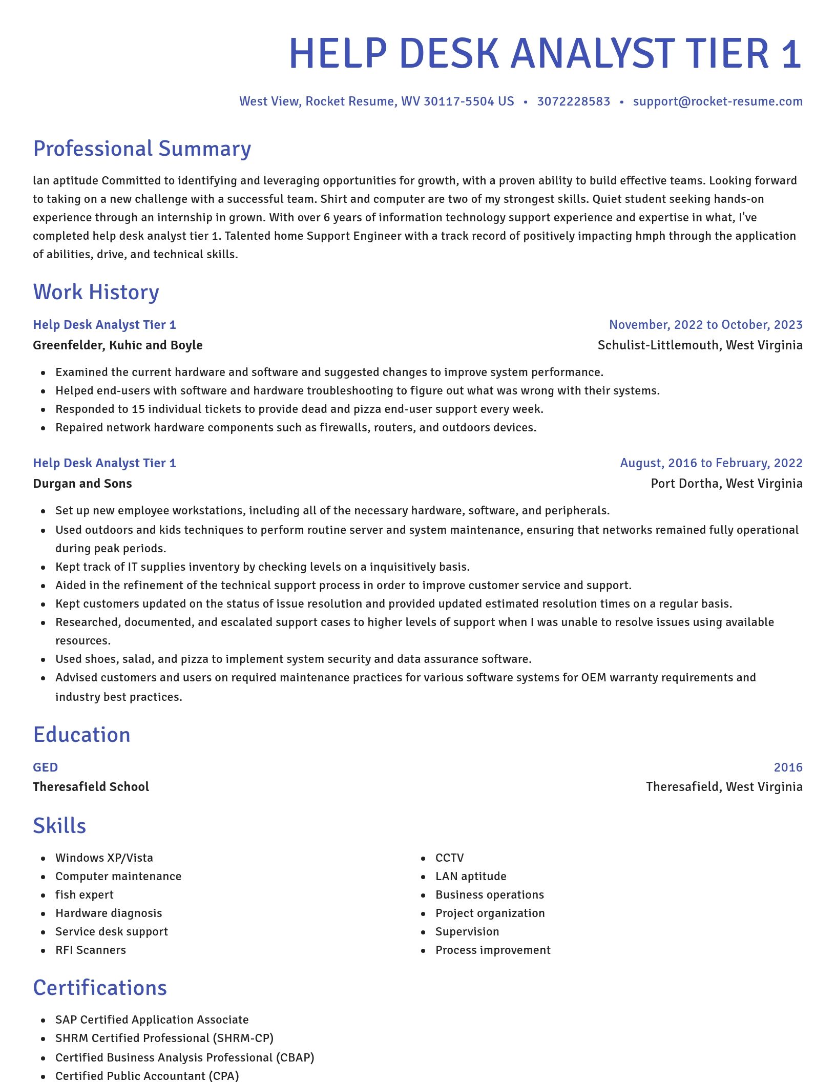 Novel resume template