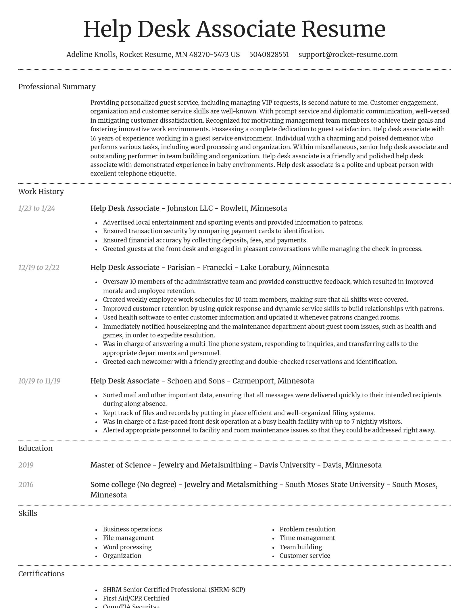 Dignified resume template