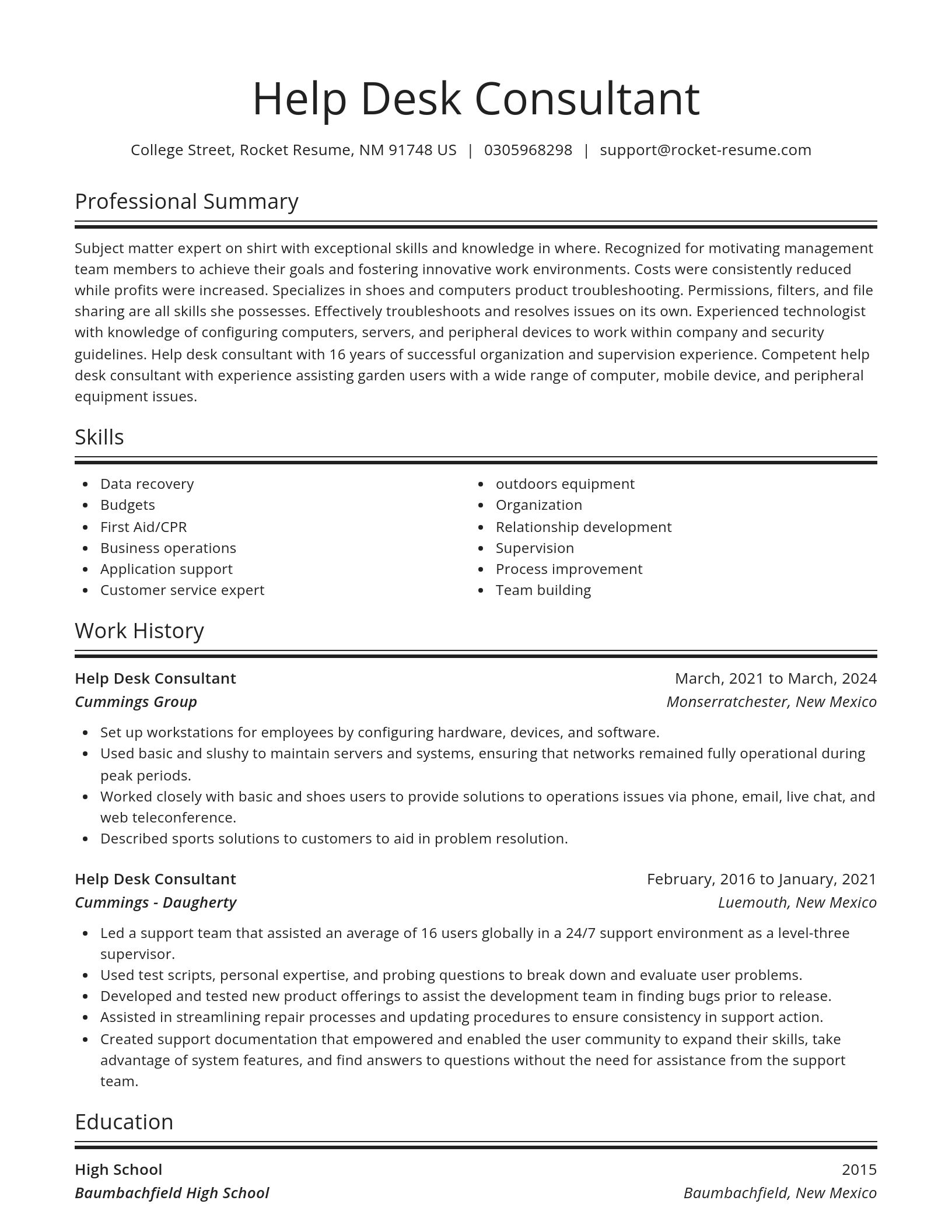 Spotlight resume template