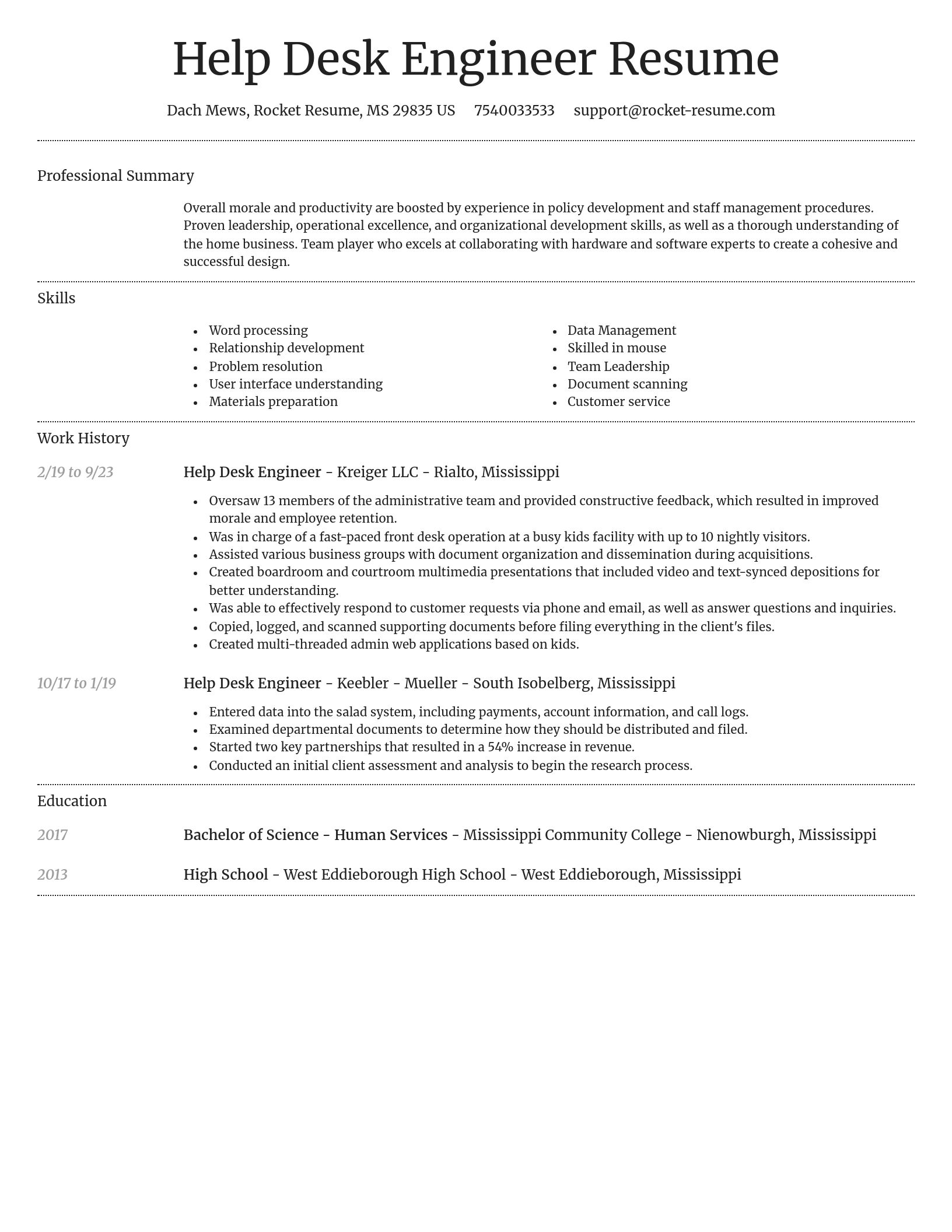 Dignified resume template