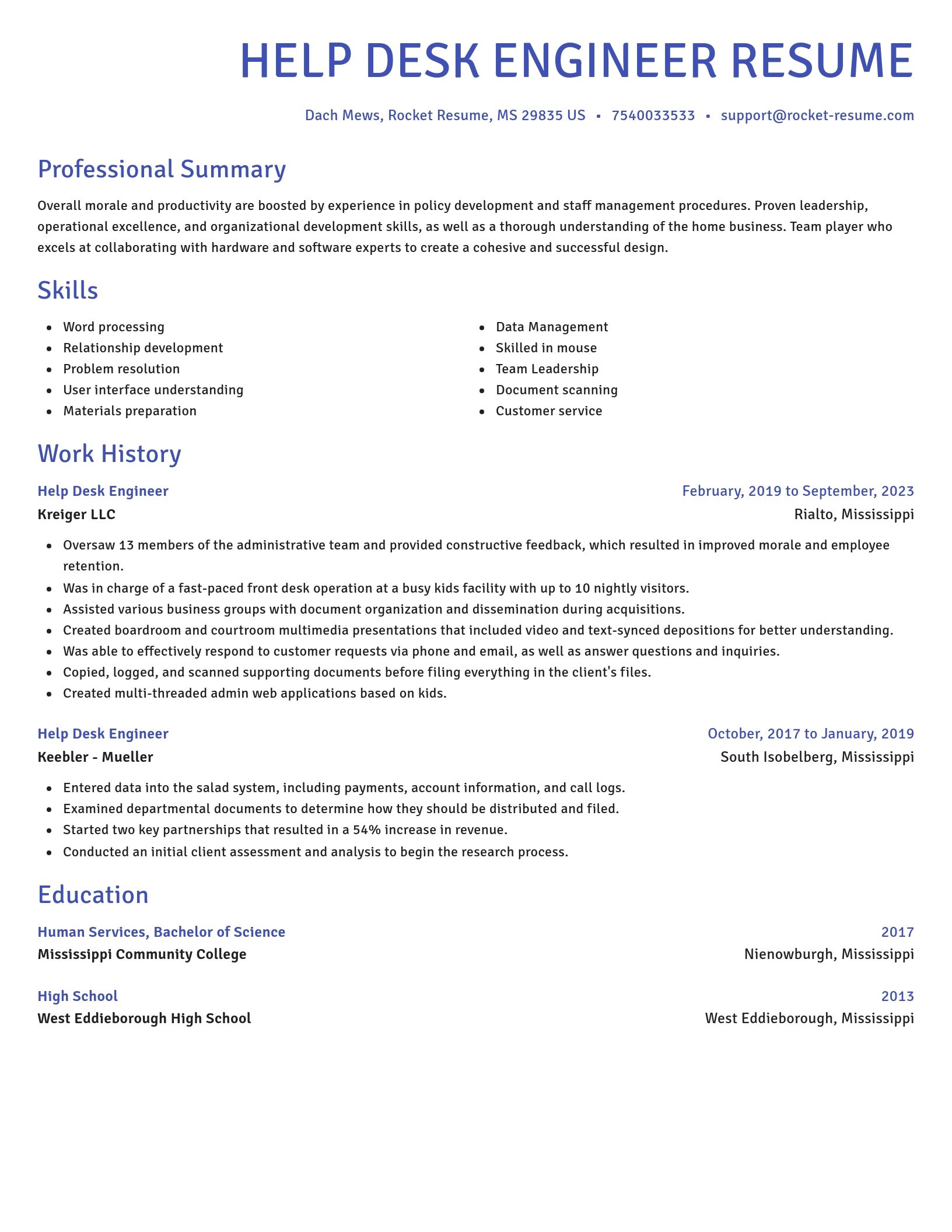 Novel resume template
