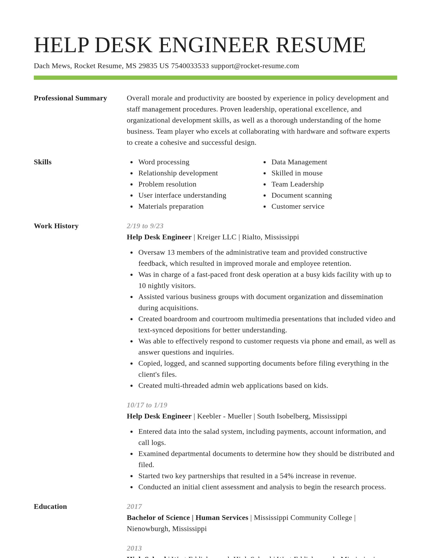 Smart resume template