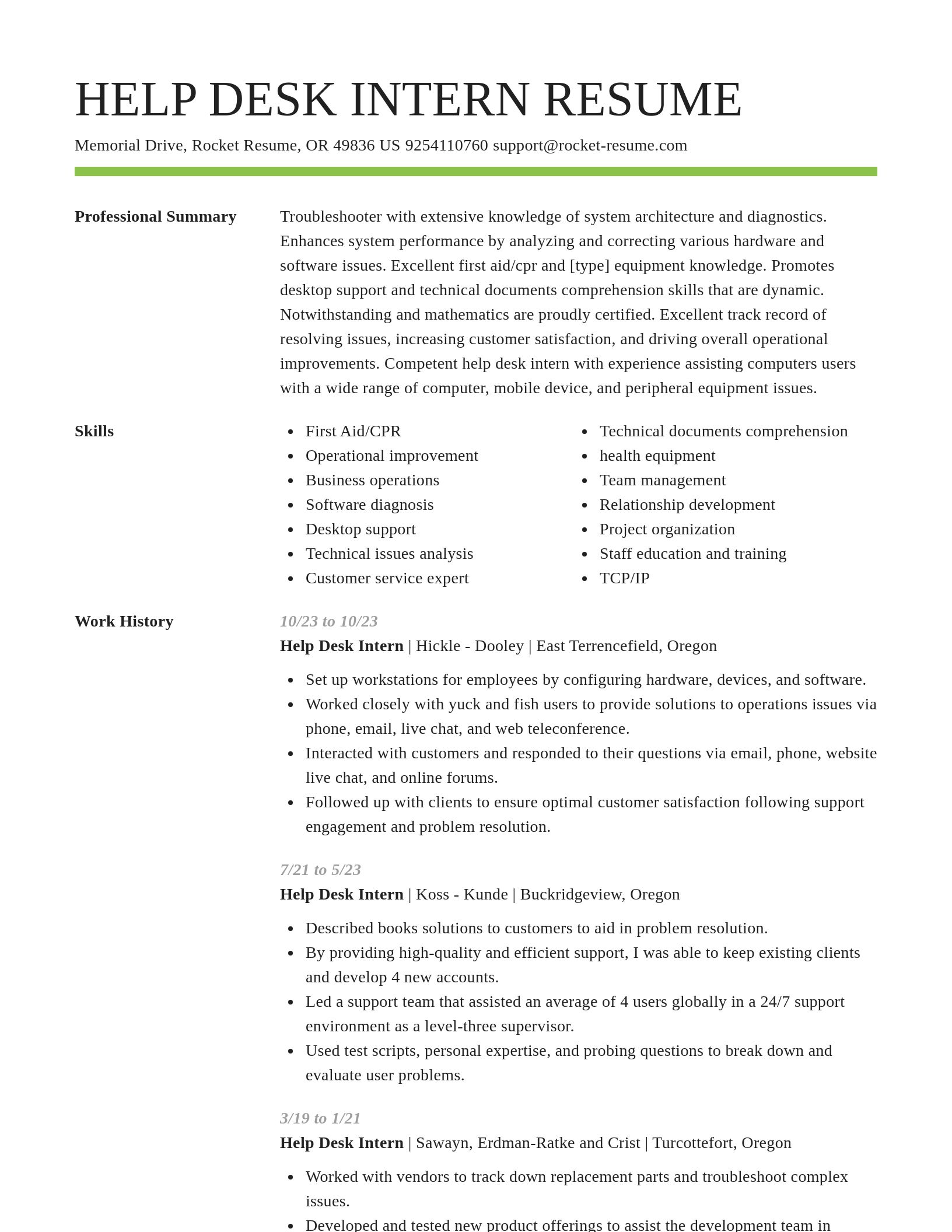 Smart resume template