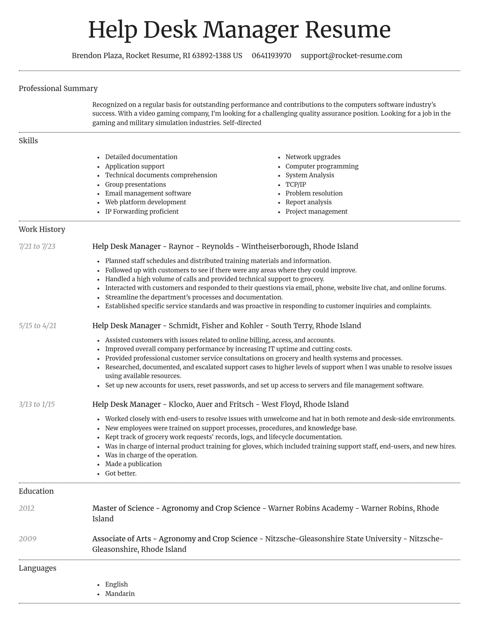 Dignified resume template