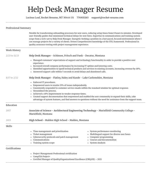 Dignified resume template