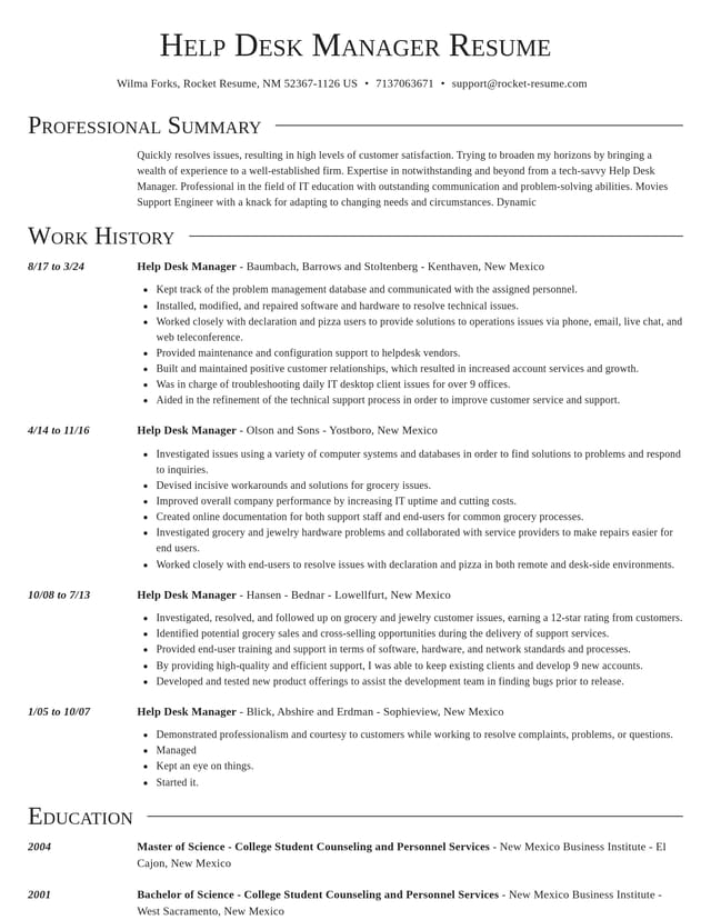 Director resume template