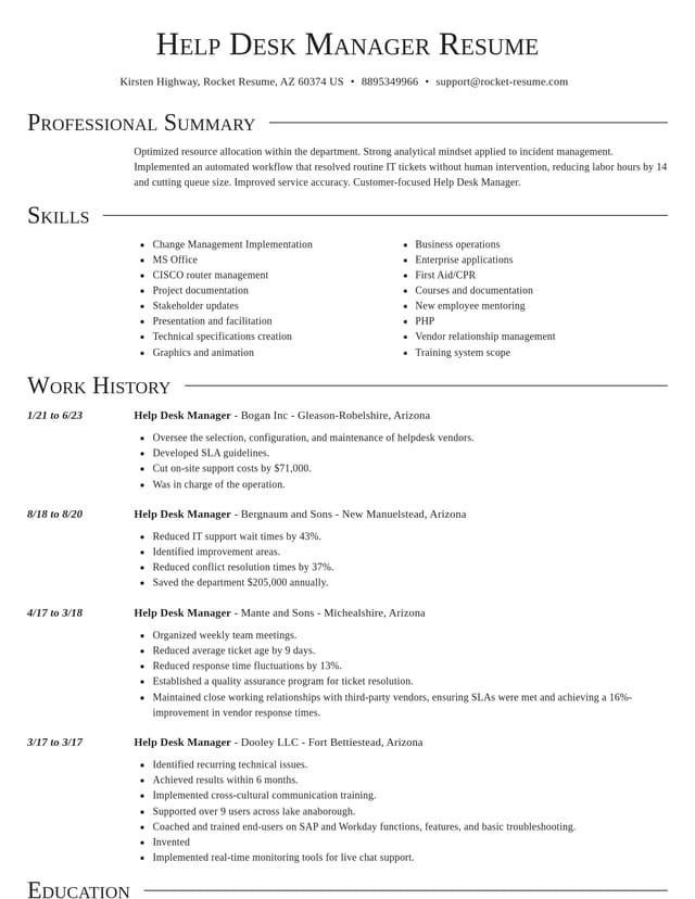 Director resume template