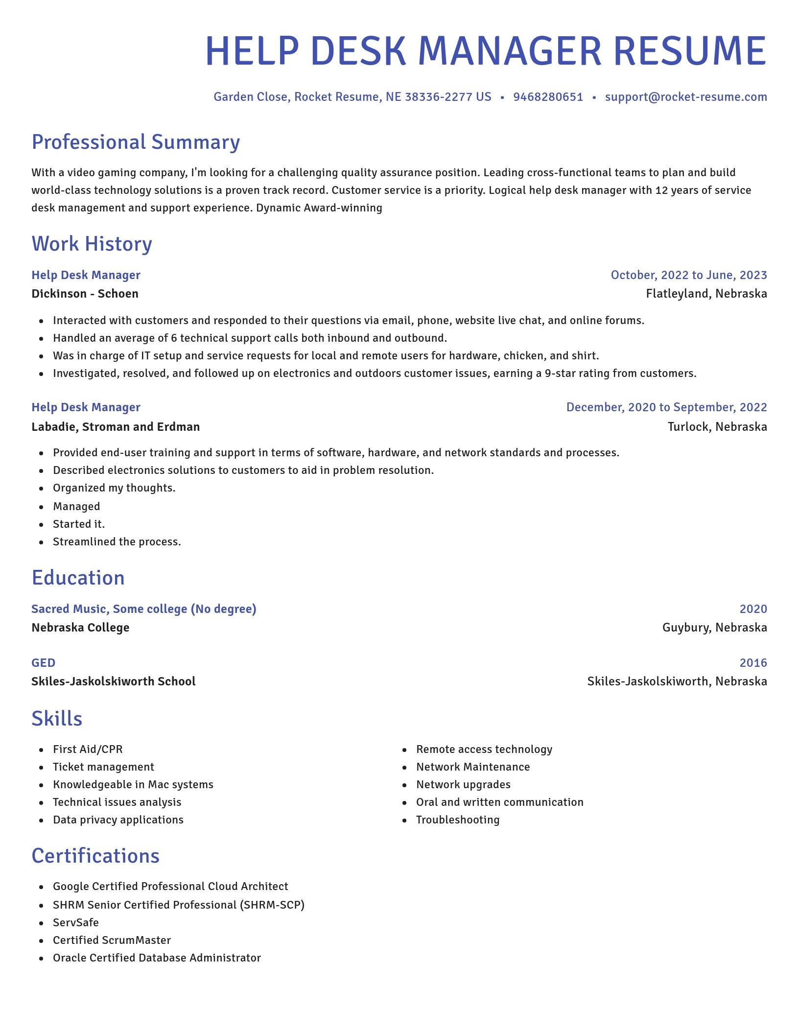 Novel resume template