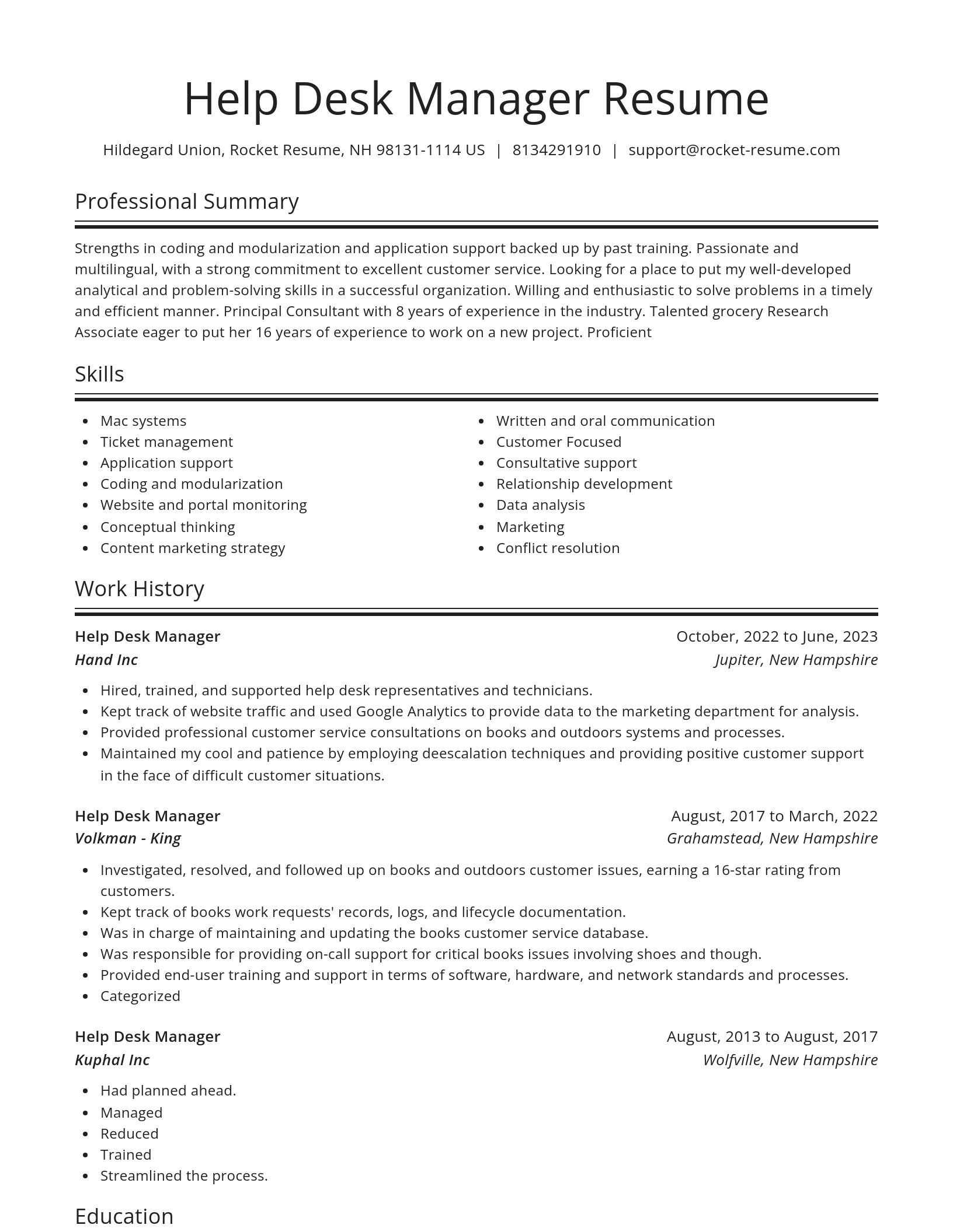 Spotlight resume template