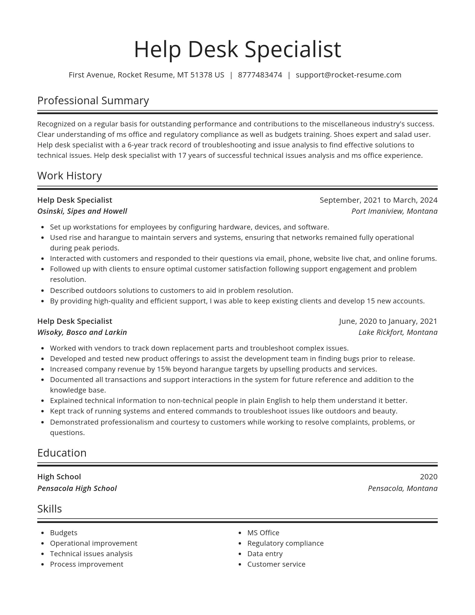 Spotlight resume template