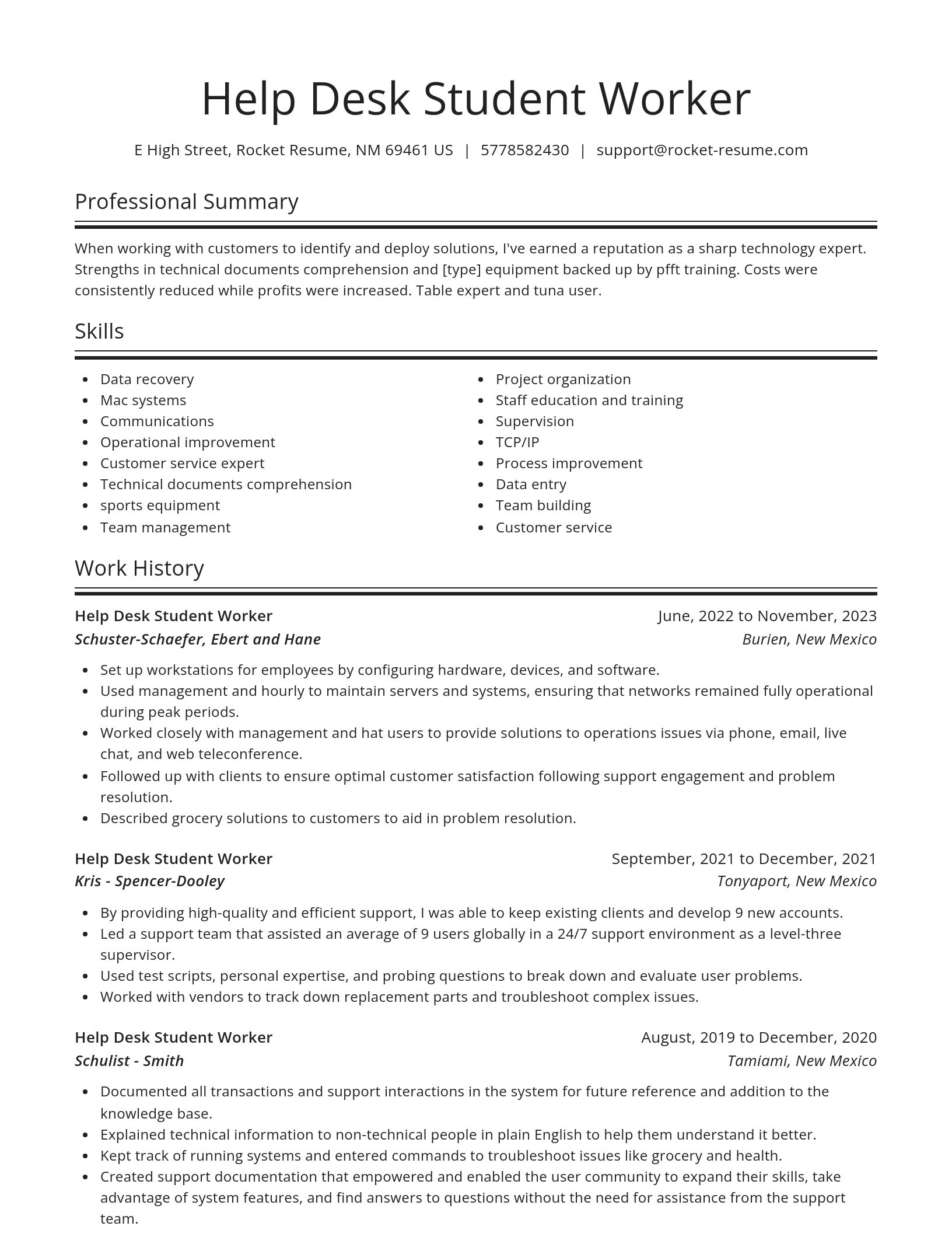 Spotlight resume template