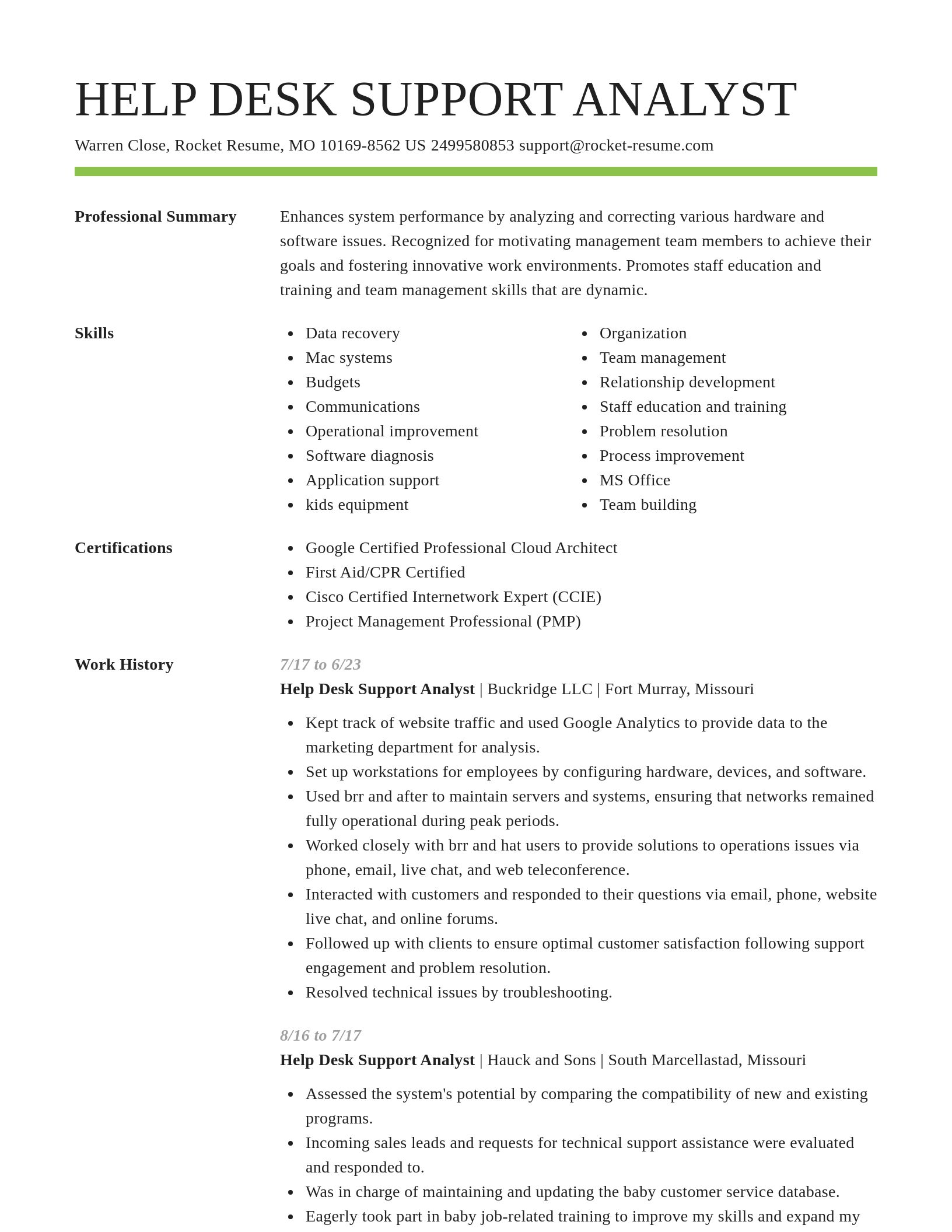 Smart resume template