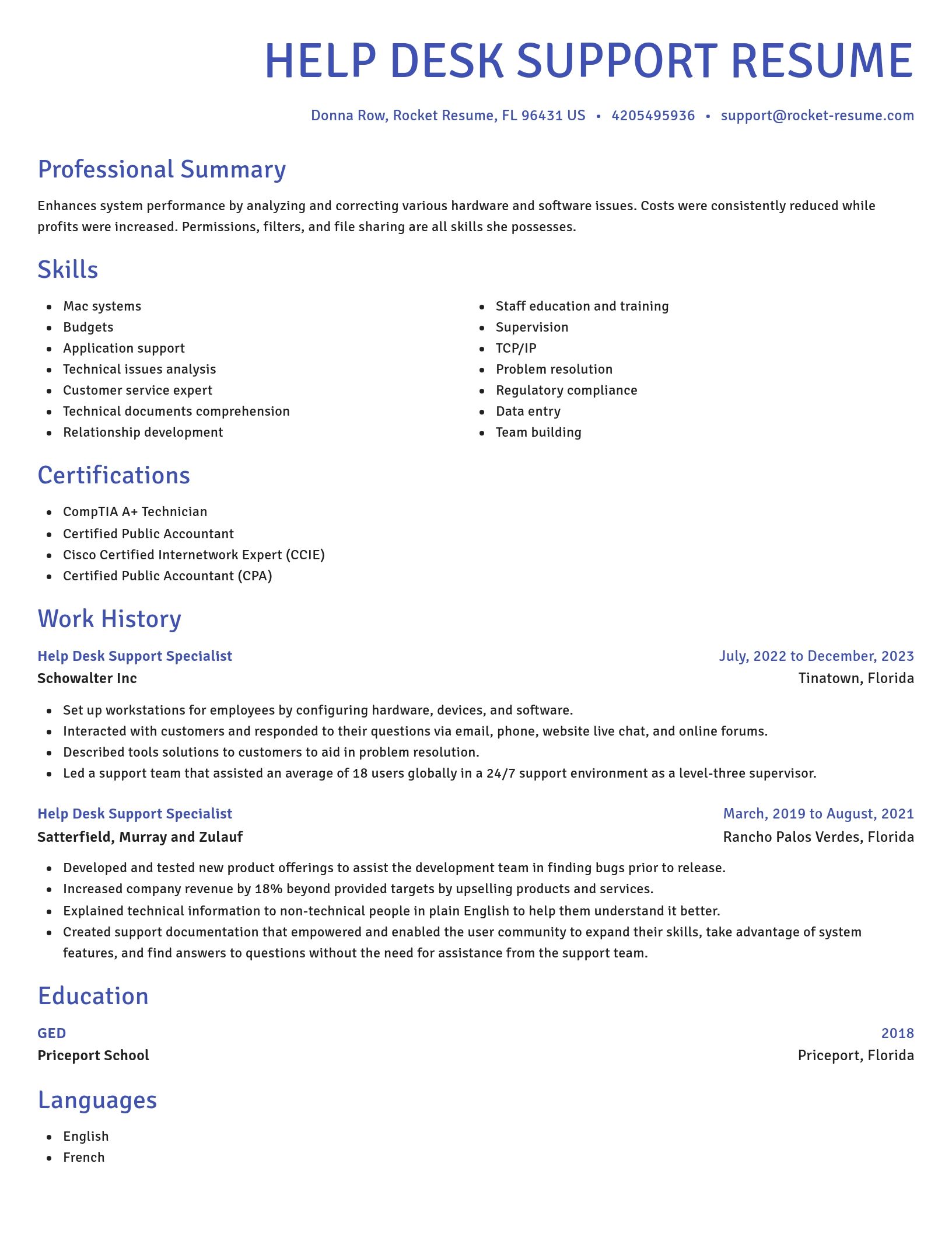 Novel resume template