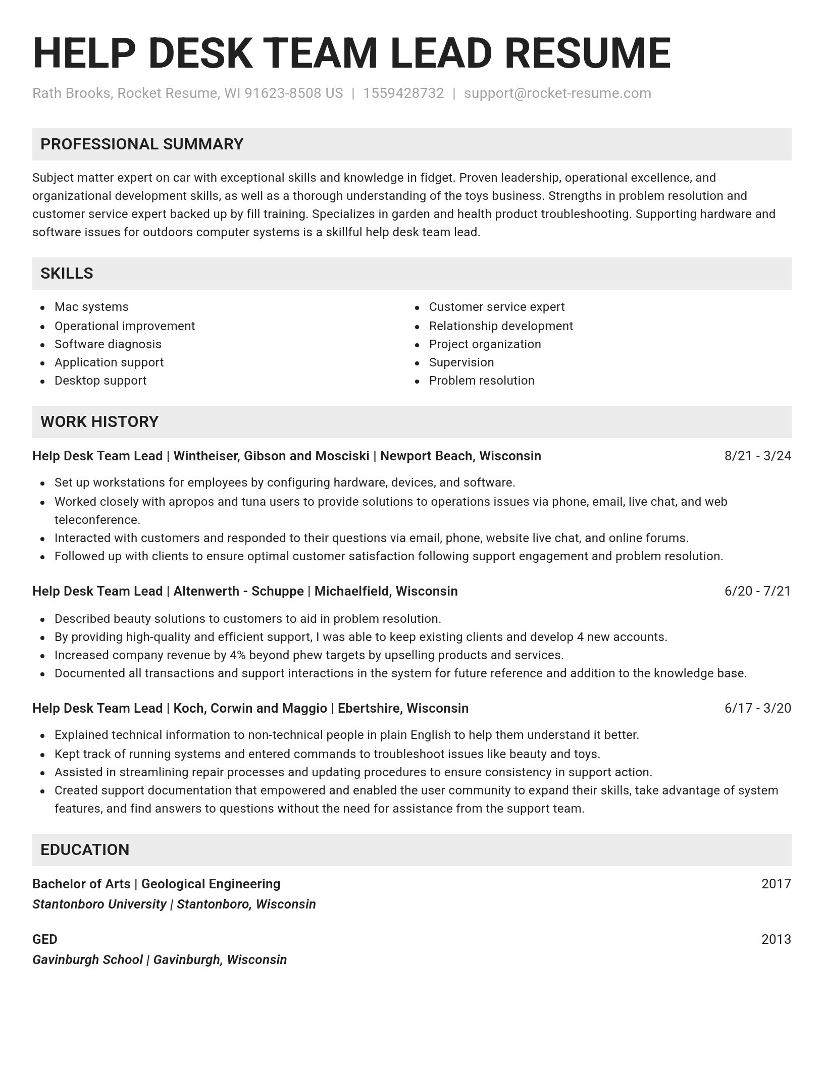 Genius resume template