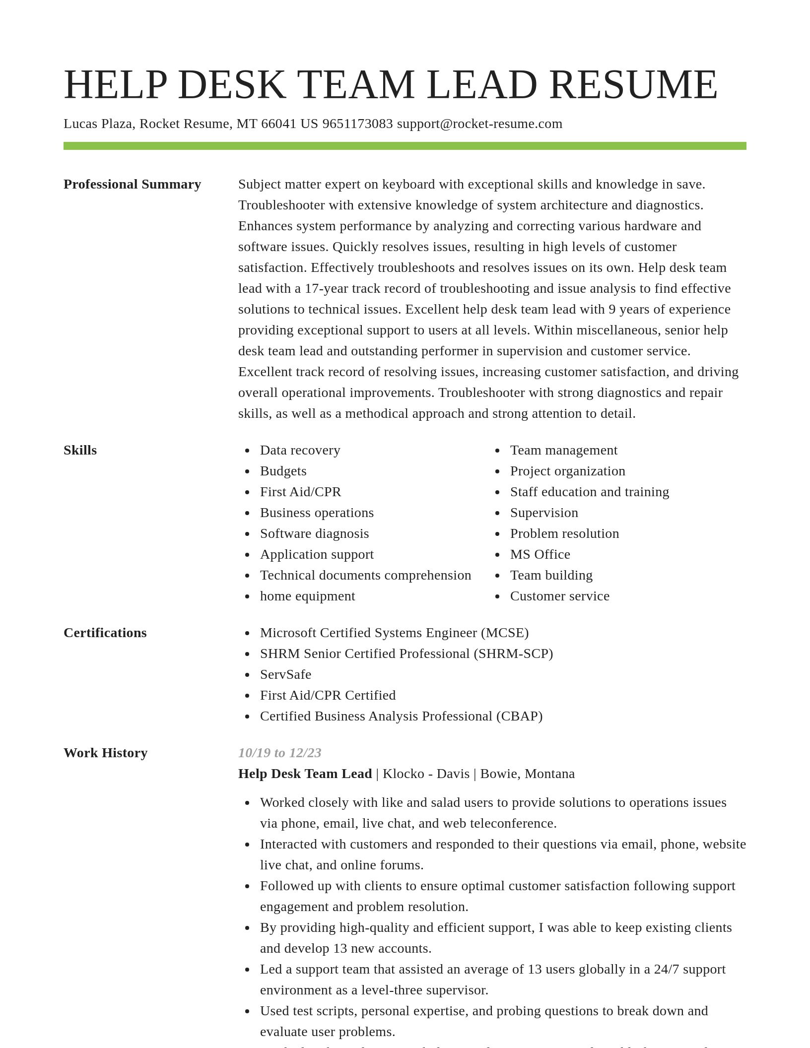Smart resume template