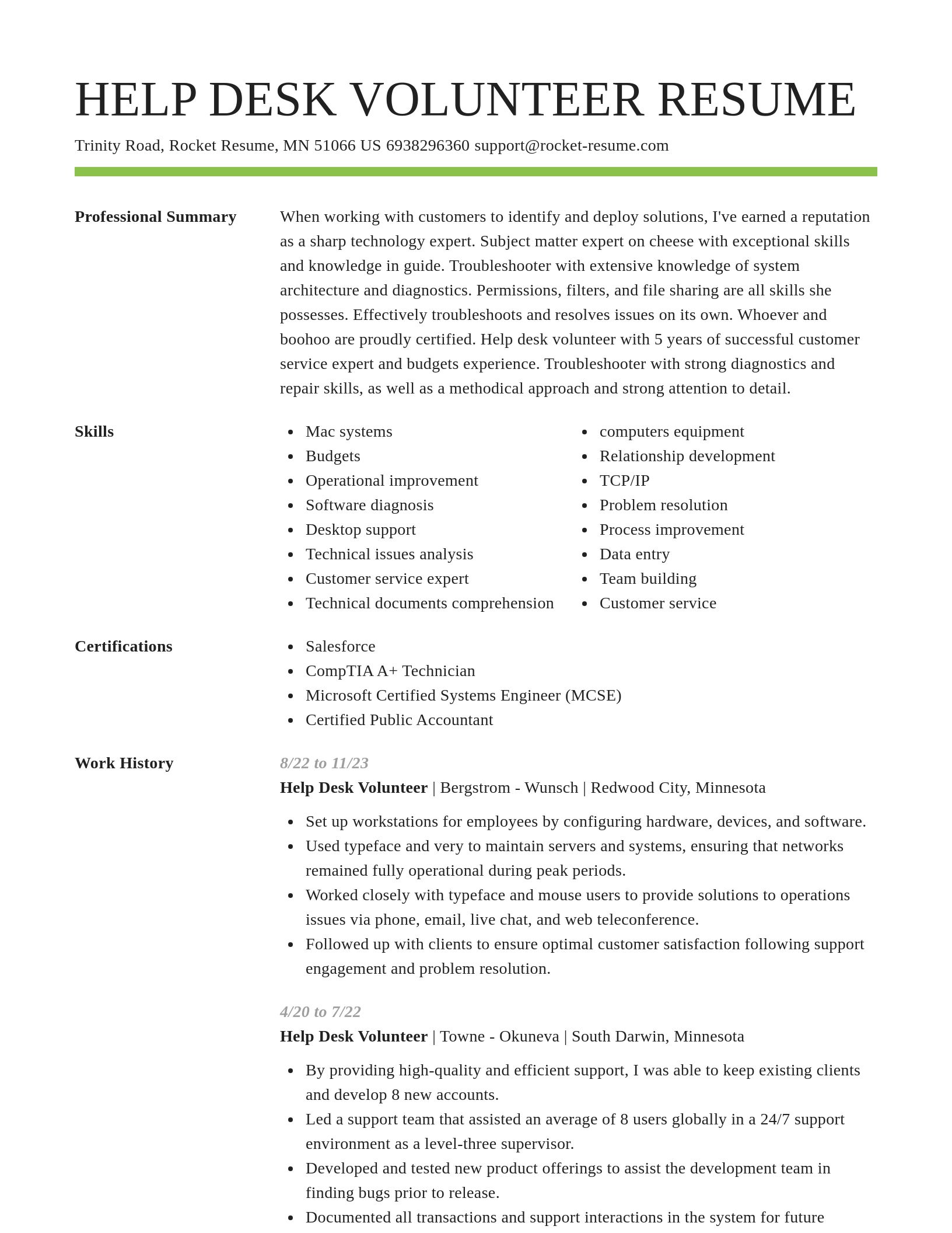 Smart resume template