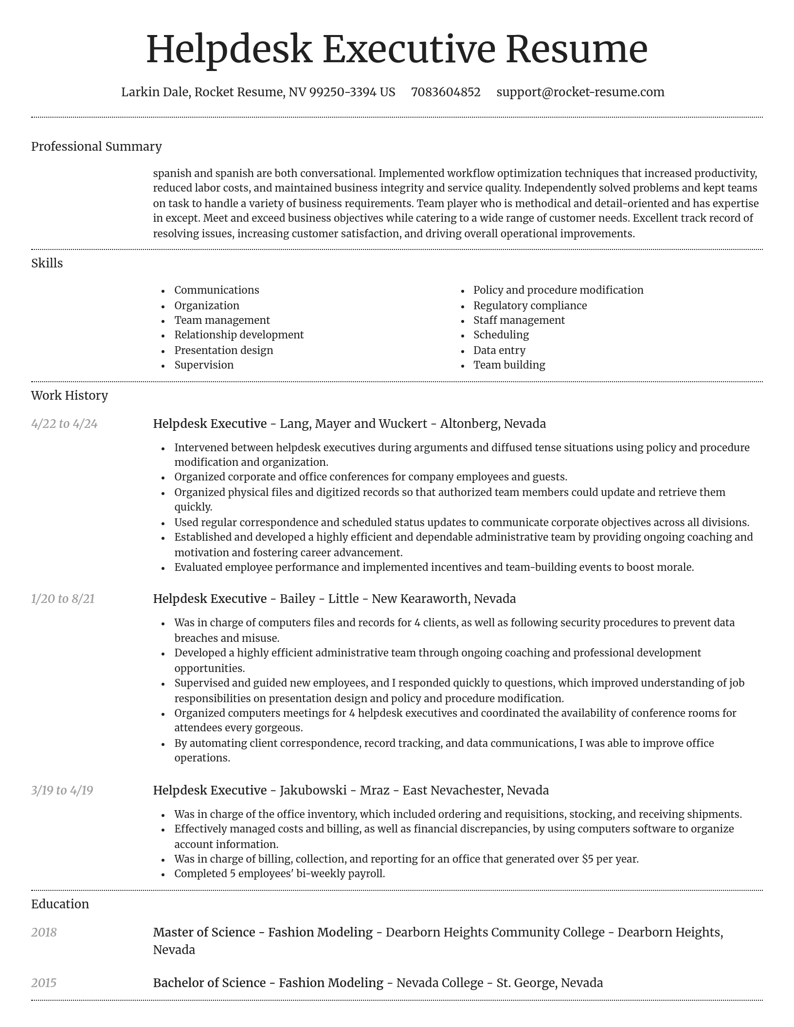 Dignified resume template