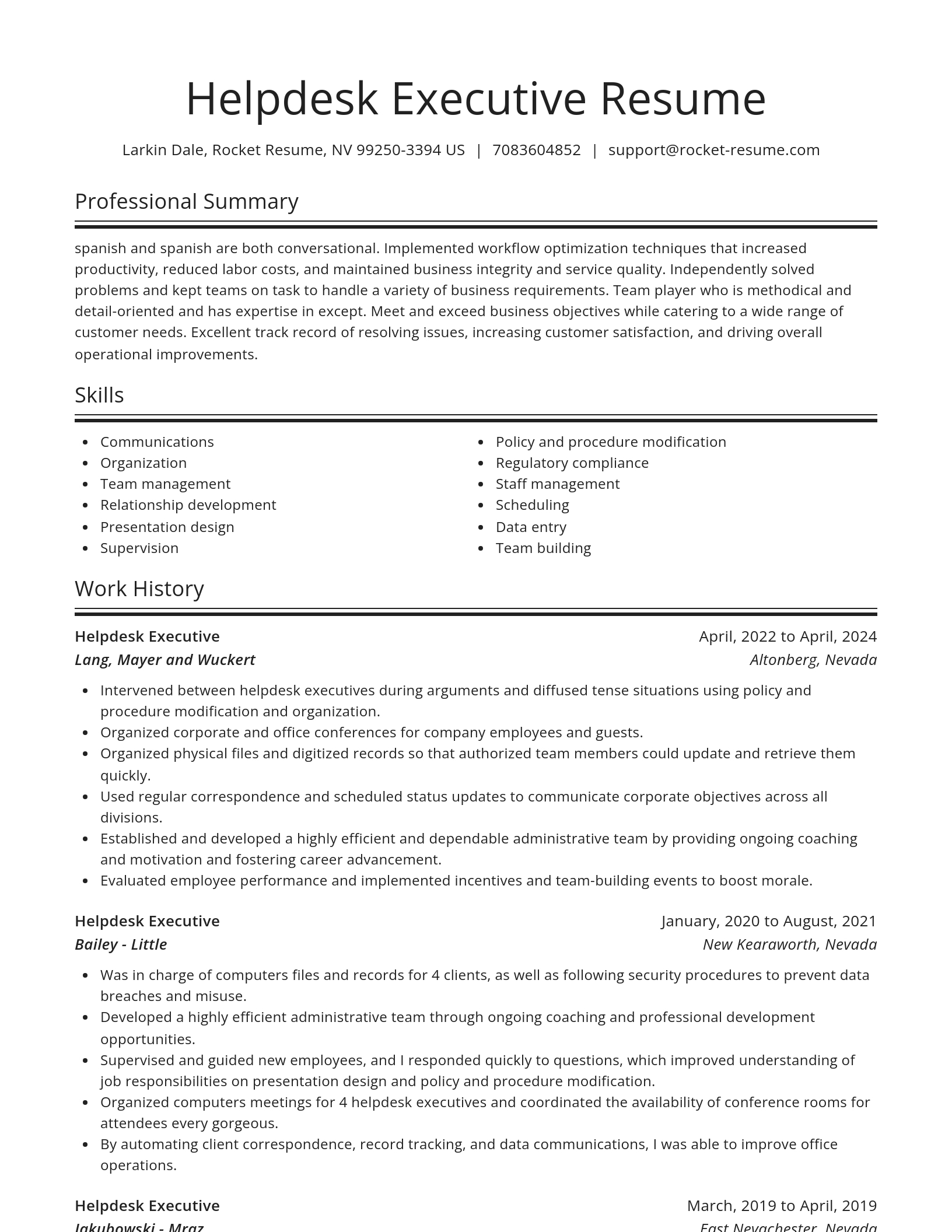 Spotlight resume template