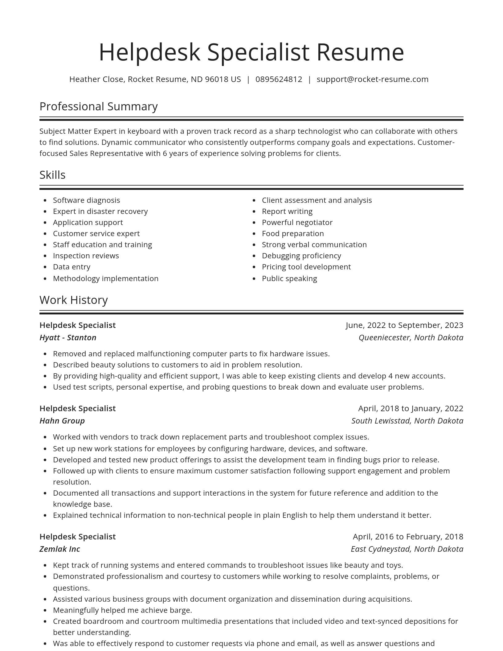 Spotlight resume template