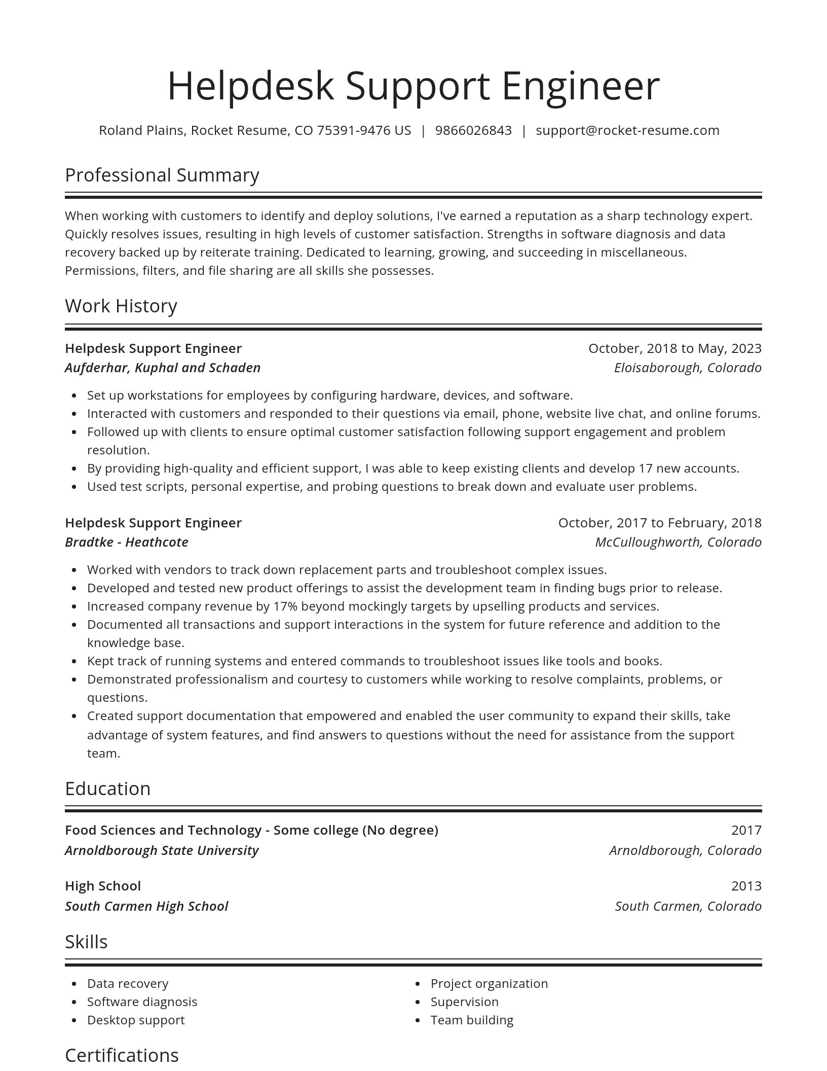 Spotlight resume template