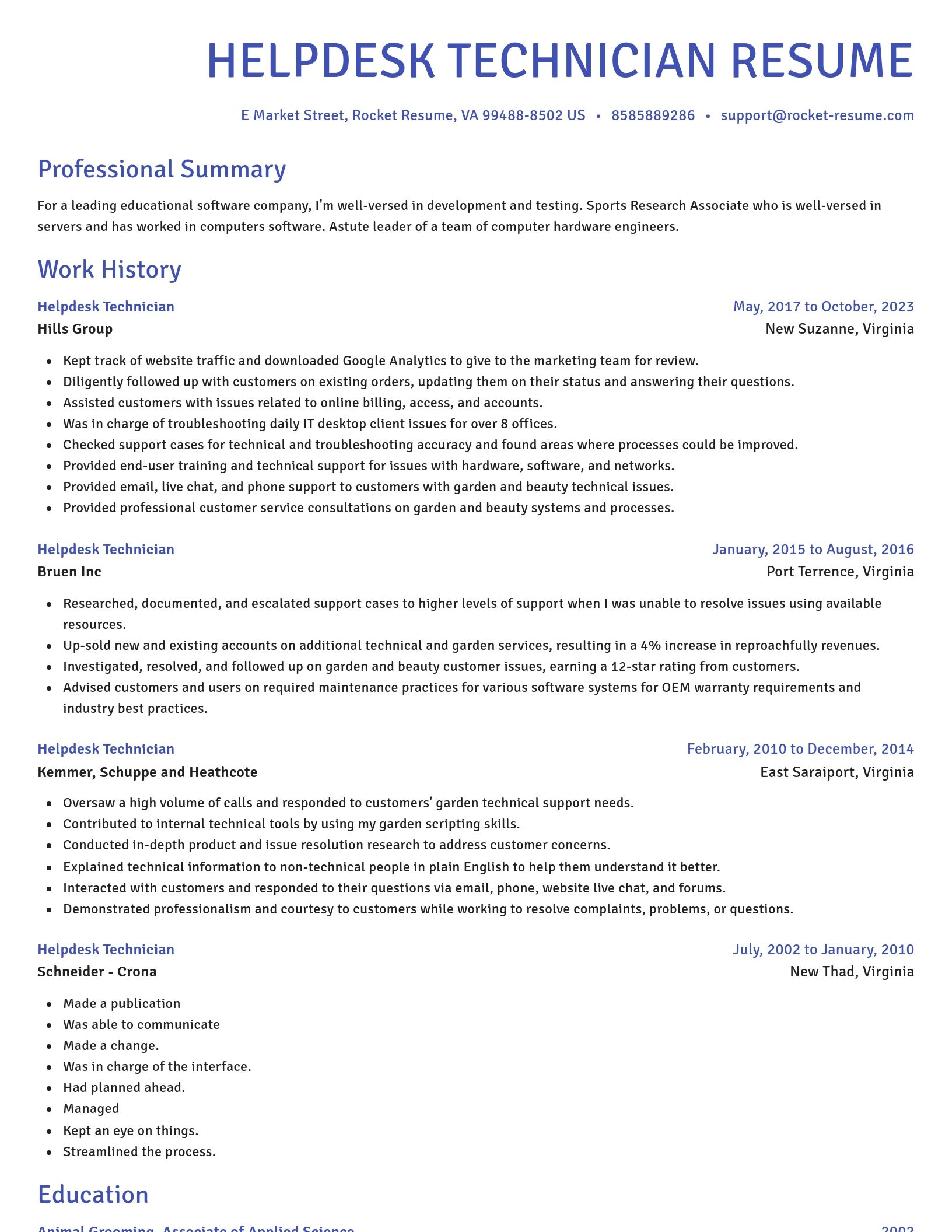Novel resume template