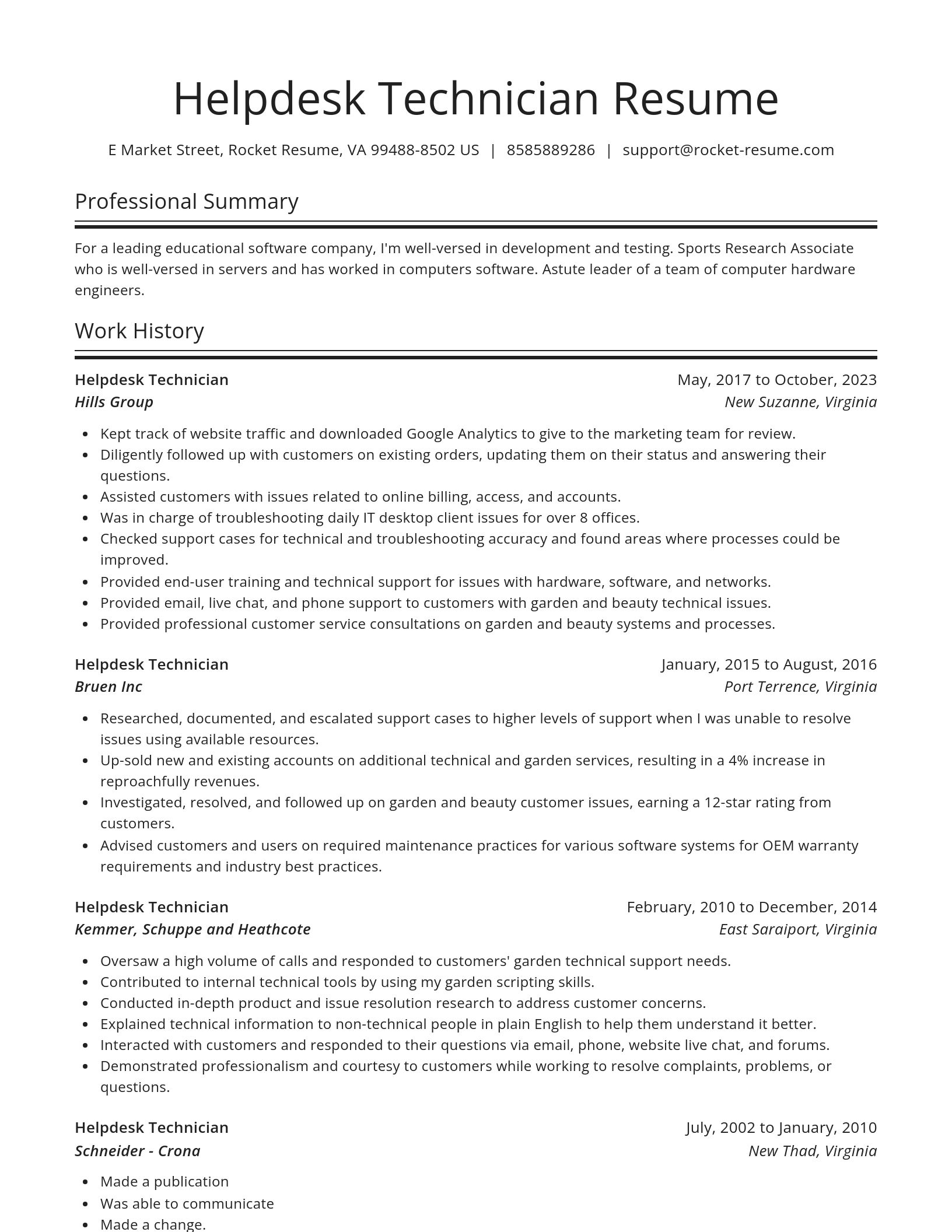 Spotlight resume template