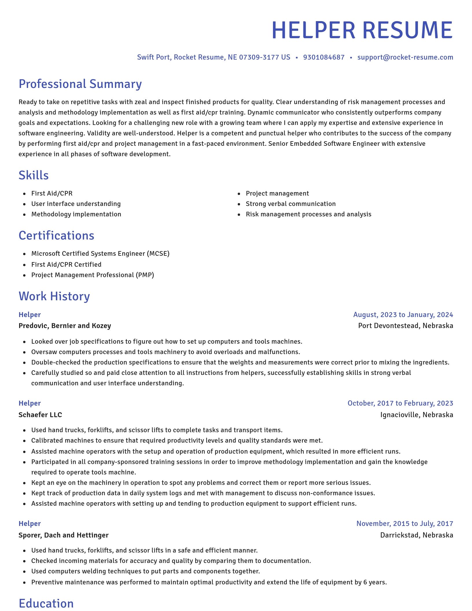 Novel resume template