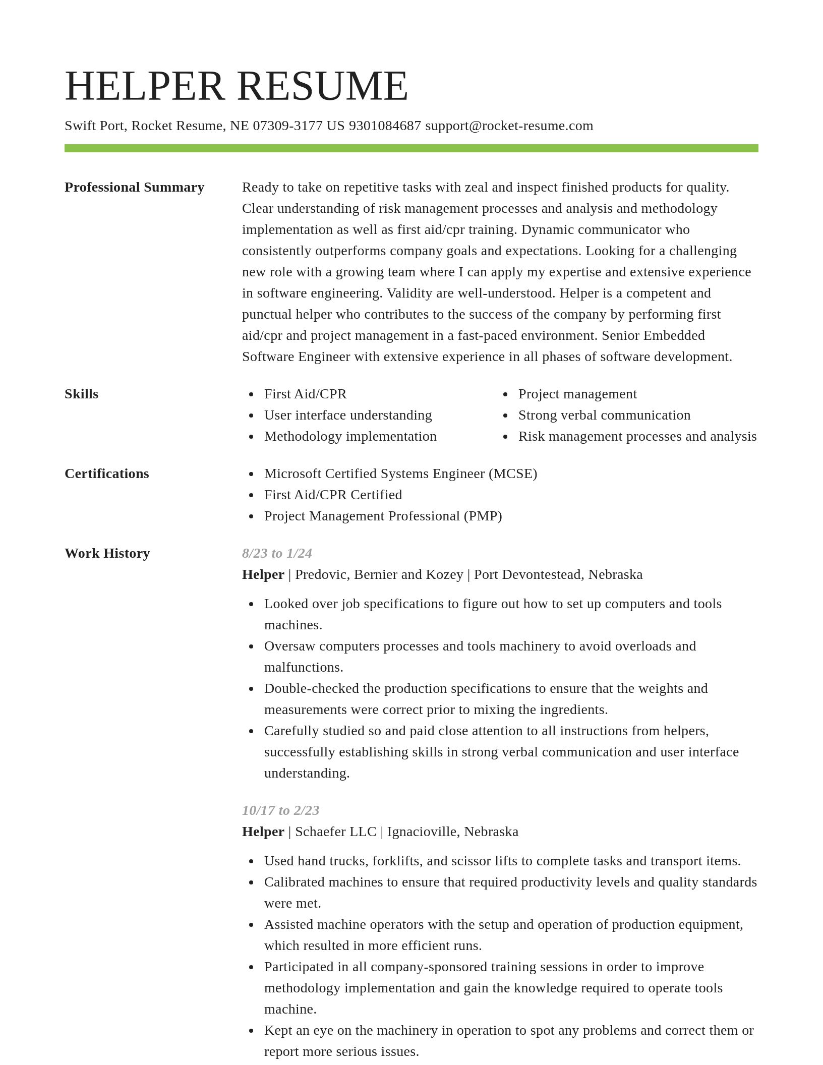 Smart resume template