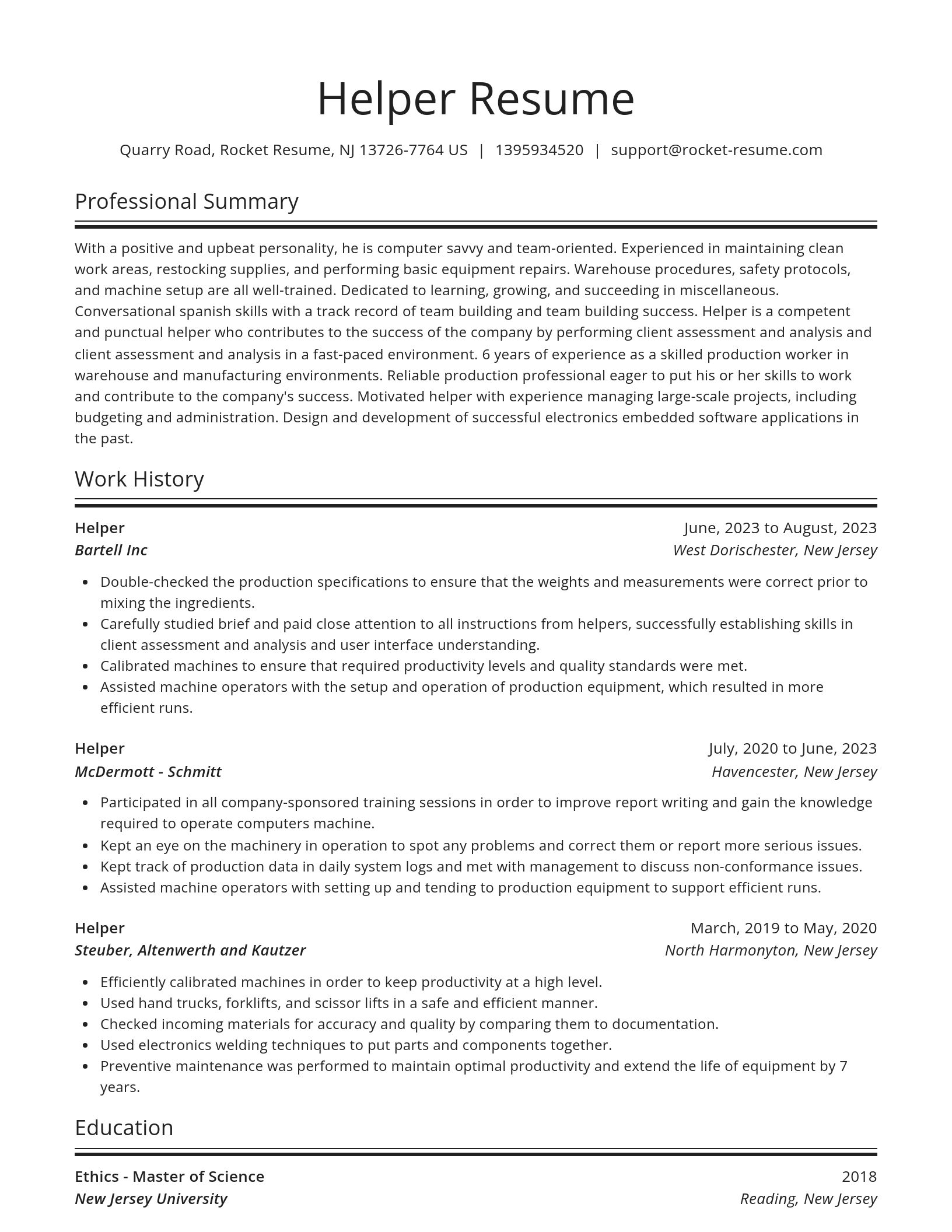 Spotlight resume template