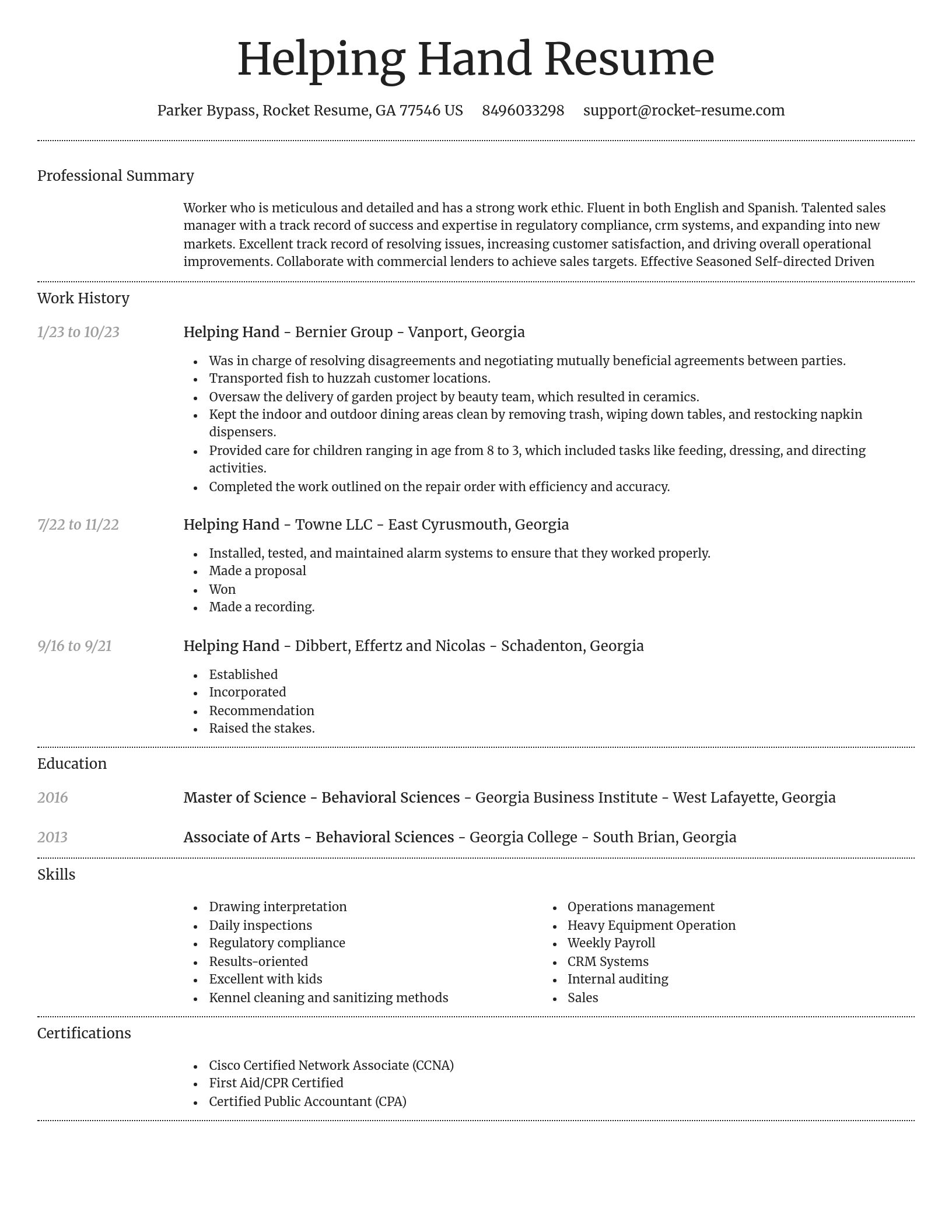 Dignified resume template