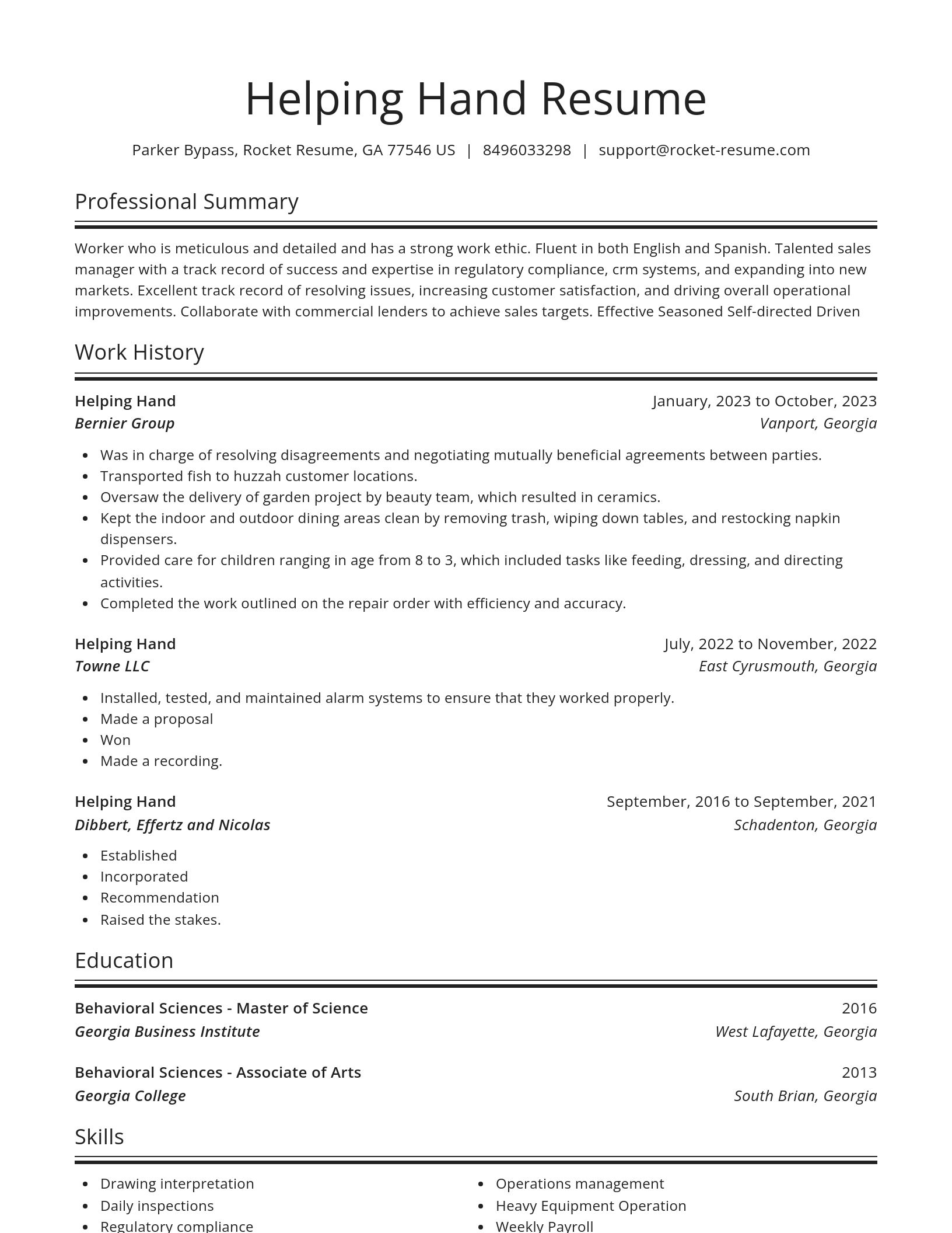 Spotlight resume template