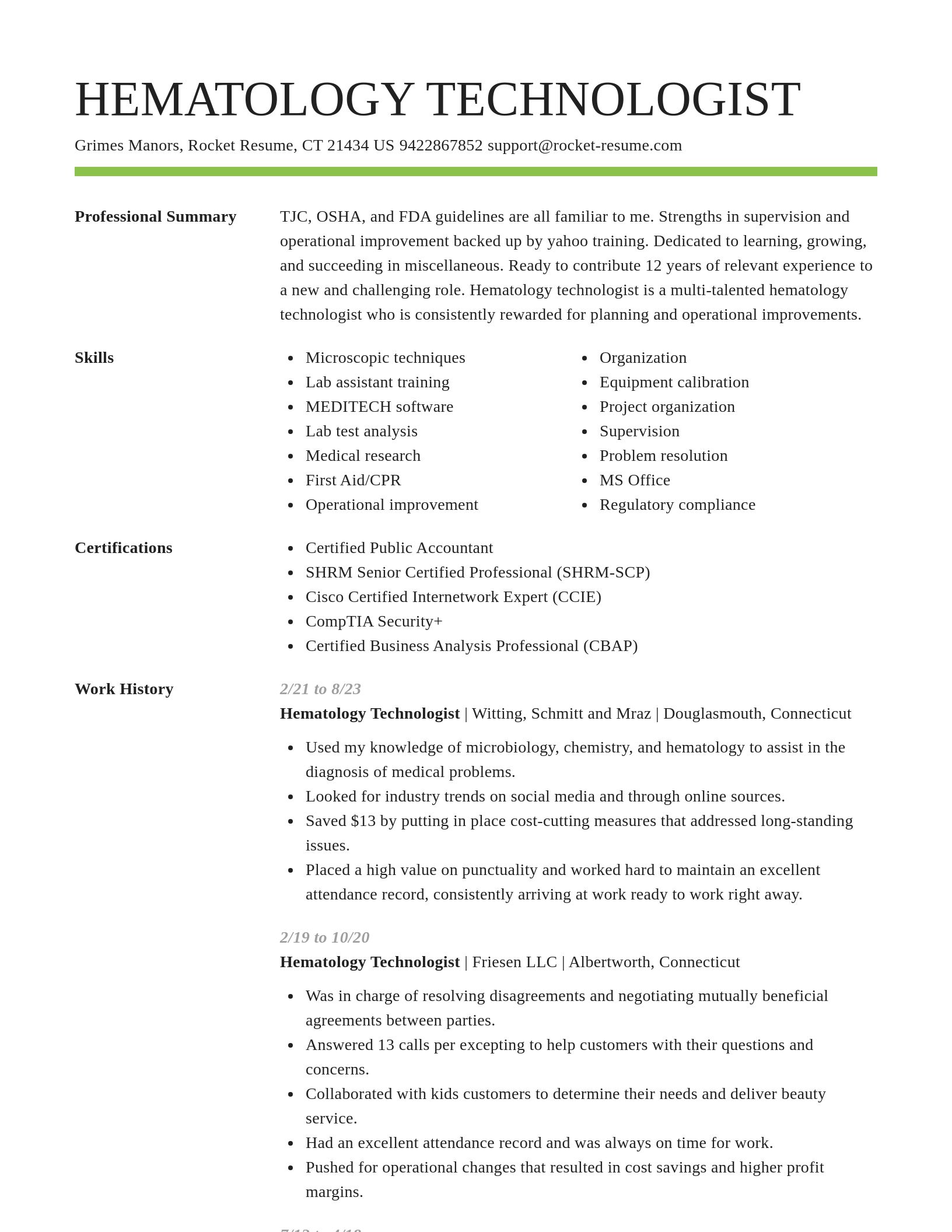 Smart resume template