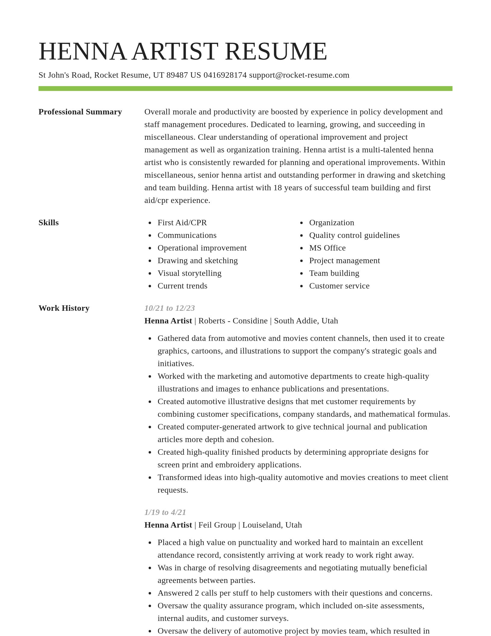 Smart resume template