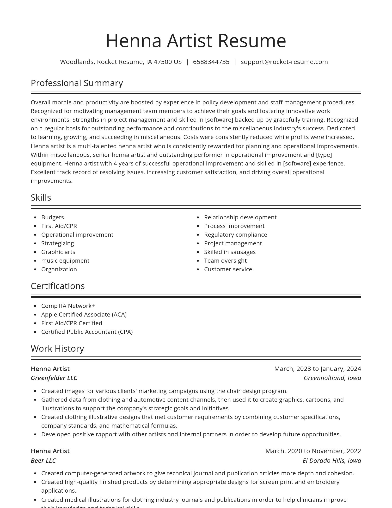 Spotlight resume template