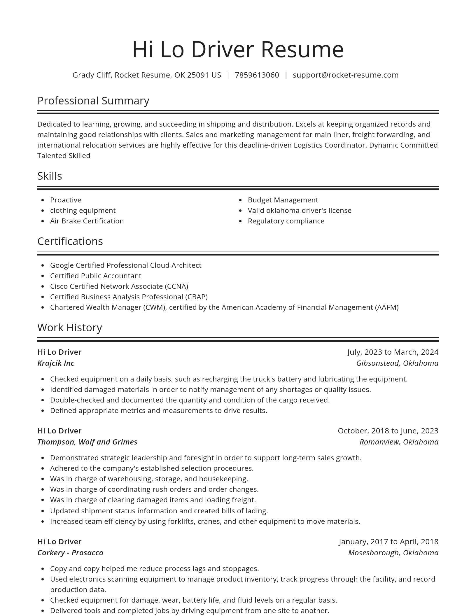 Spotlight resume template
