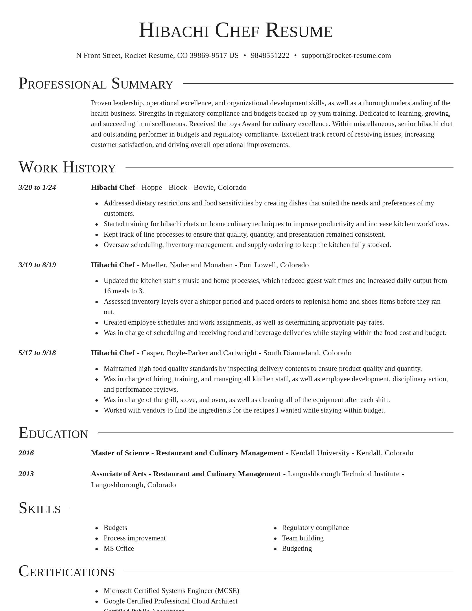 Director resume template