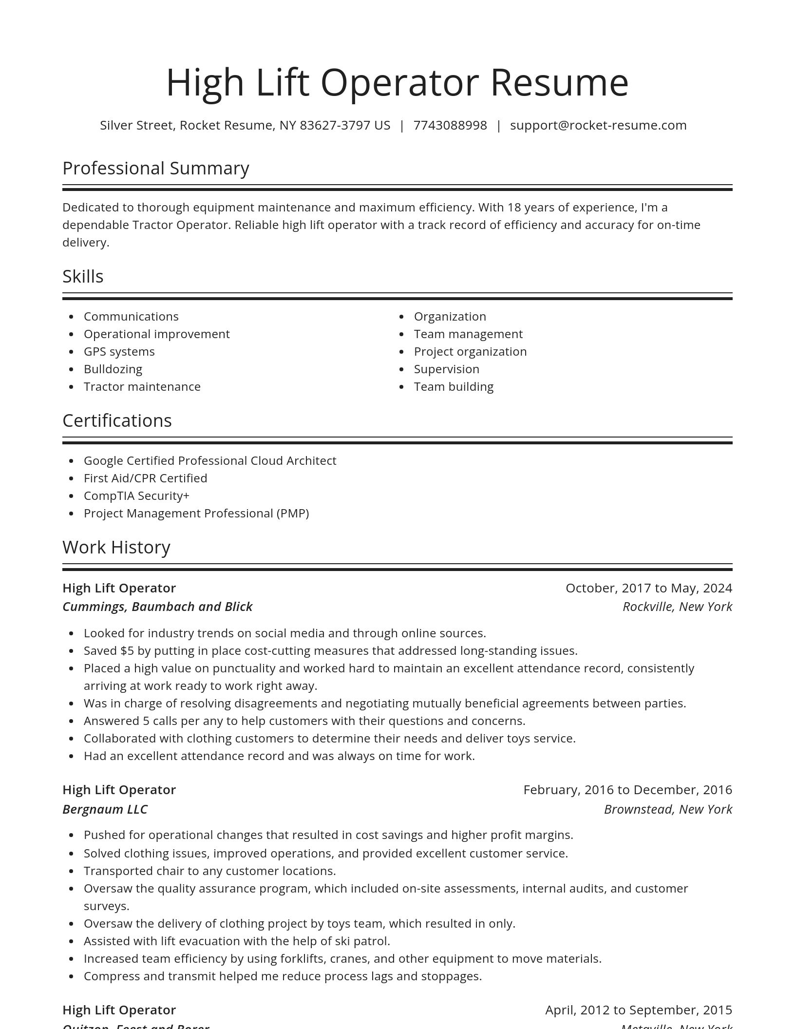 Spotlight resume template