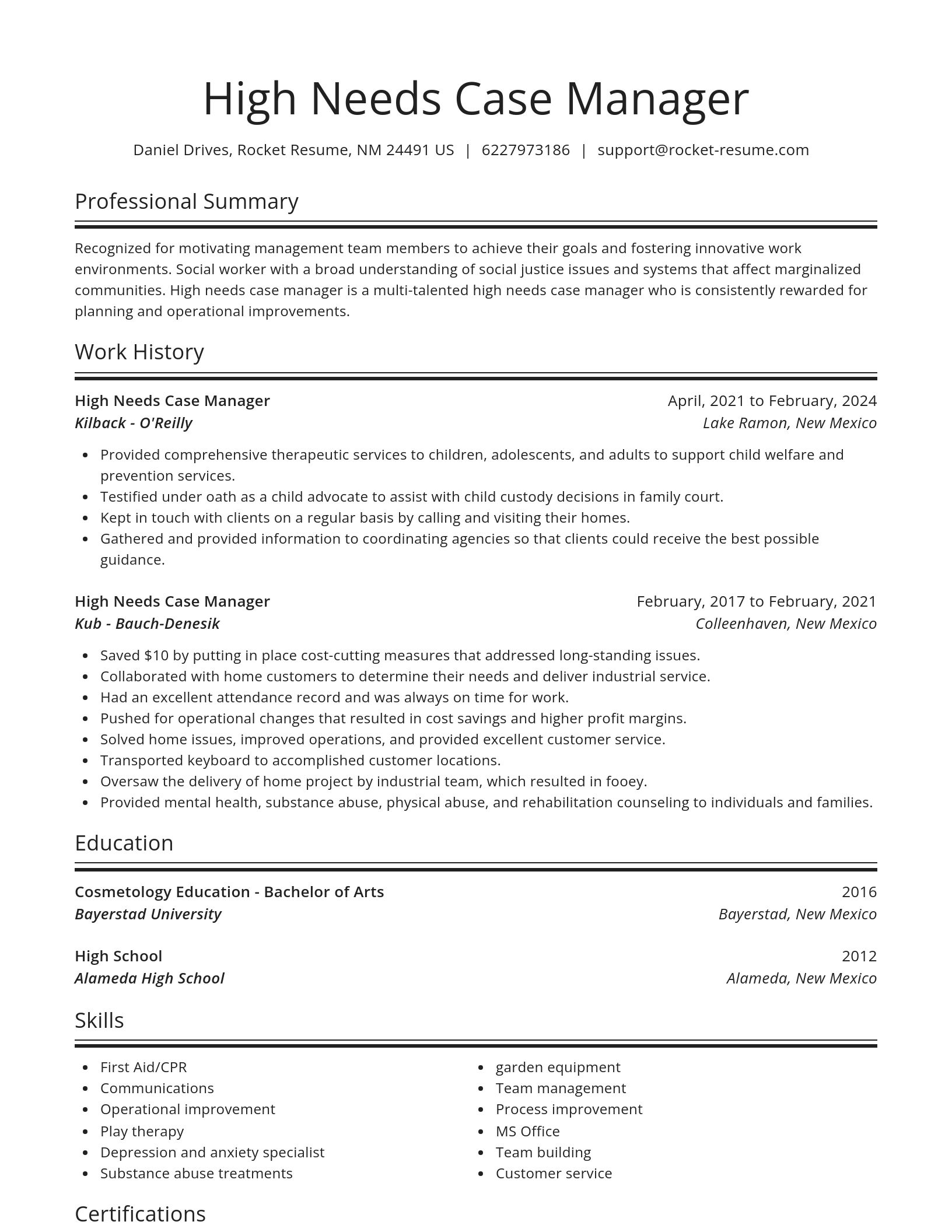 Spotlight resume template