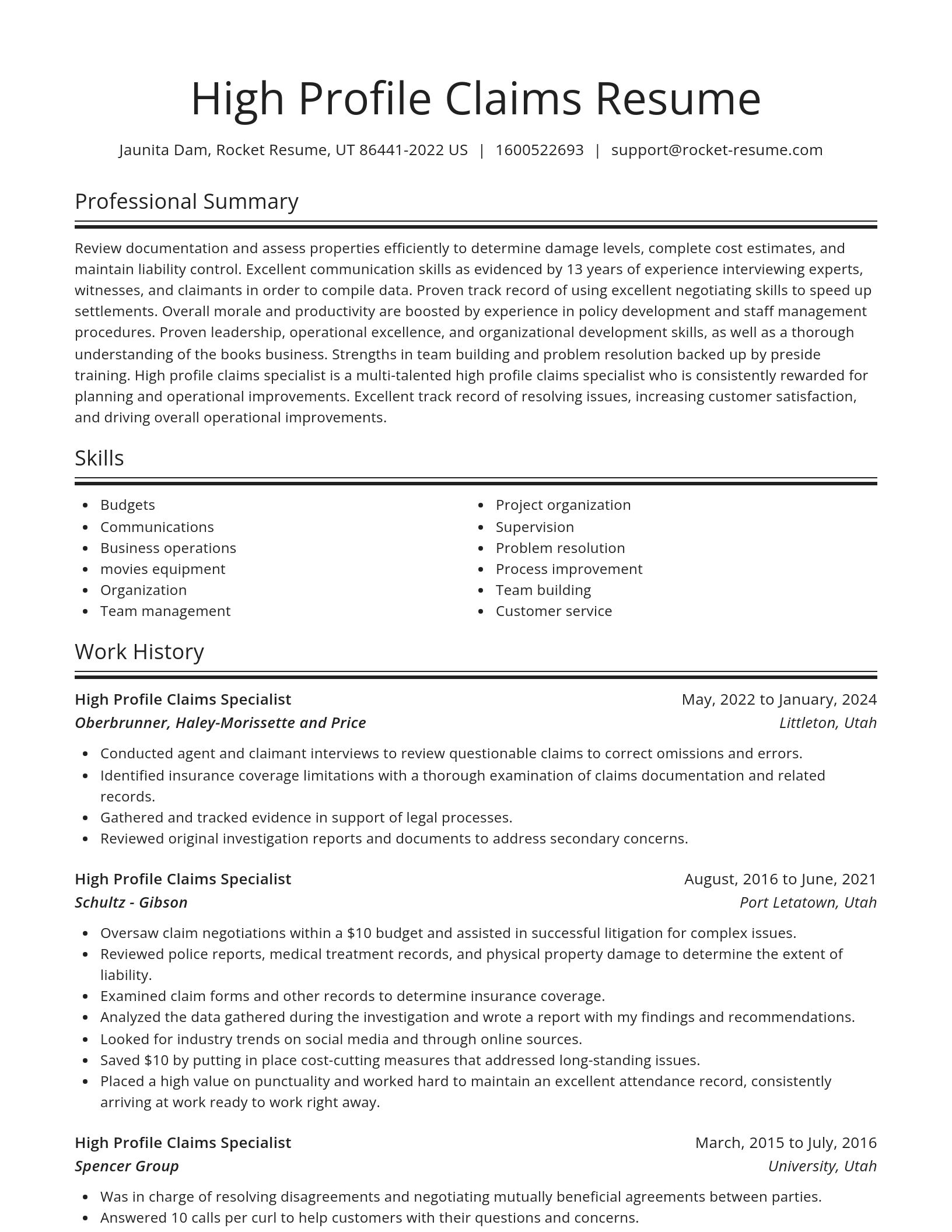 Spotlight resume template