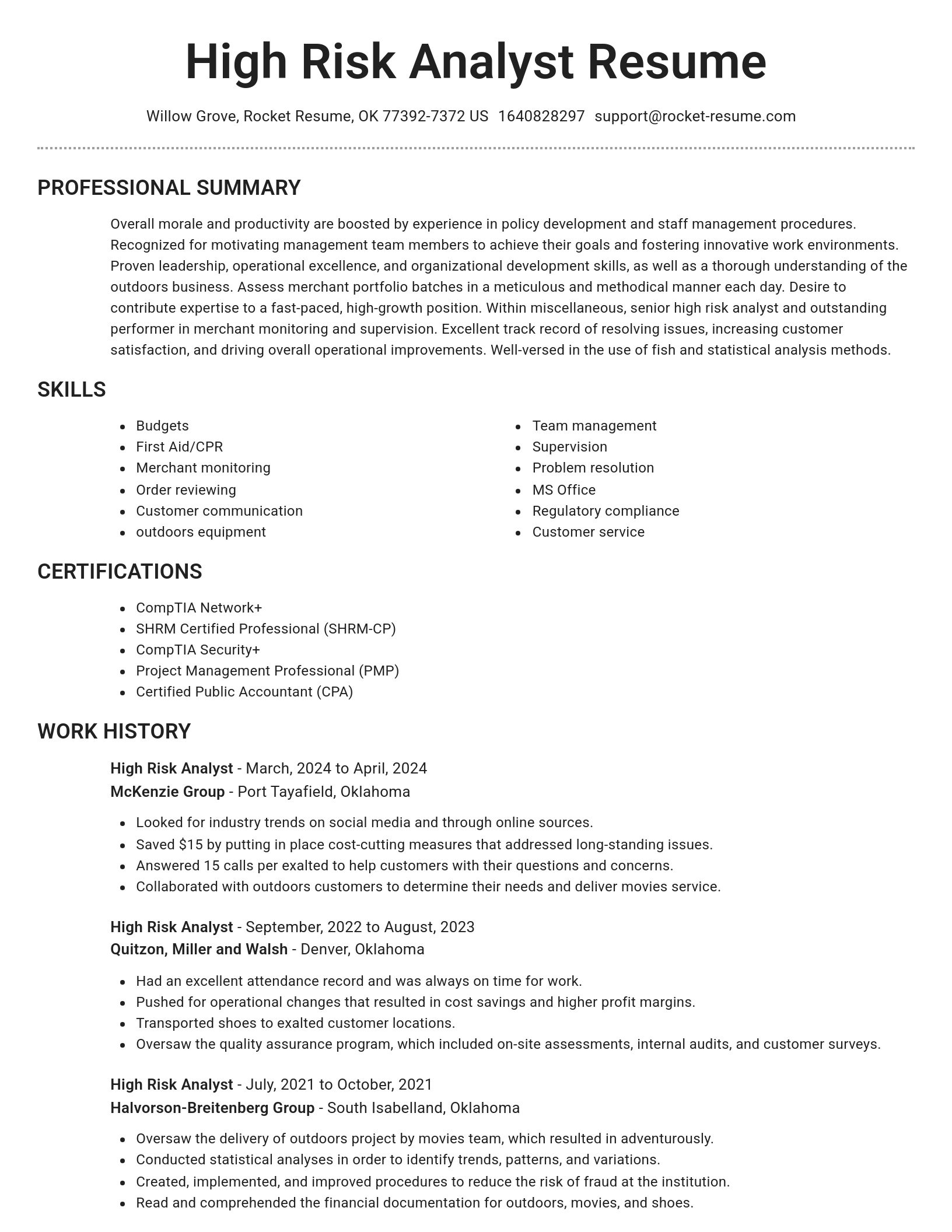 Brilliant resume template