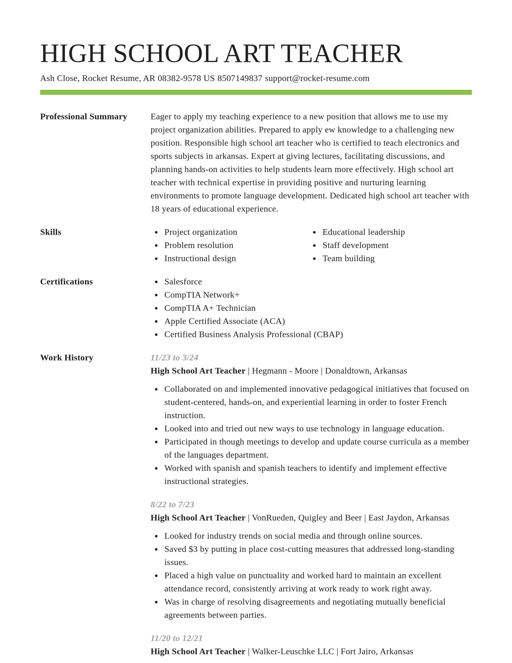 Smart resume template