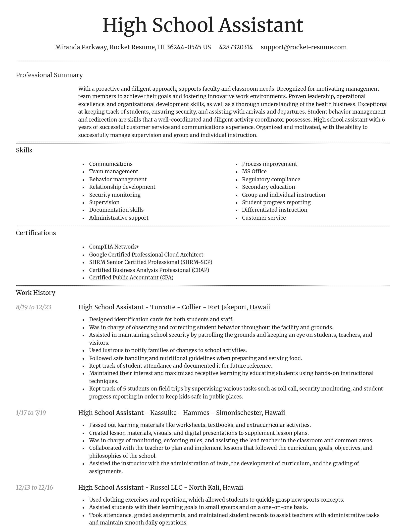 Dignified resume template