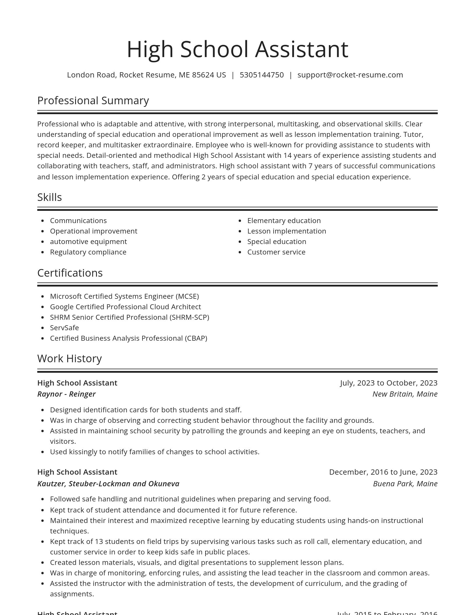 Spotlight resume template