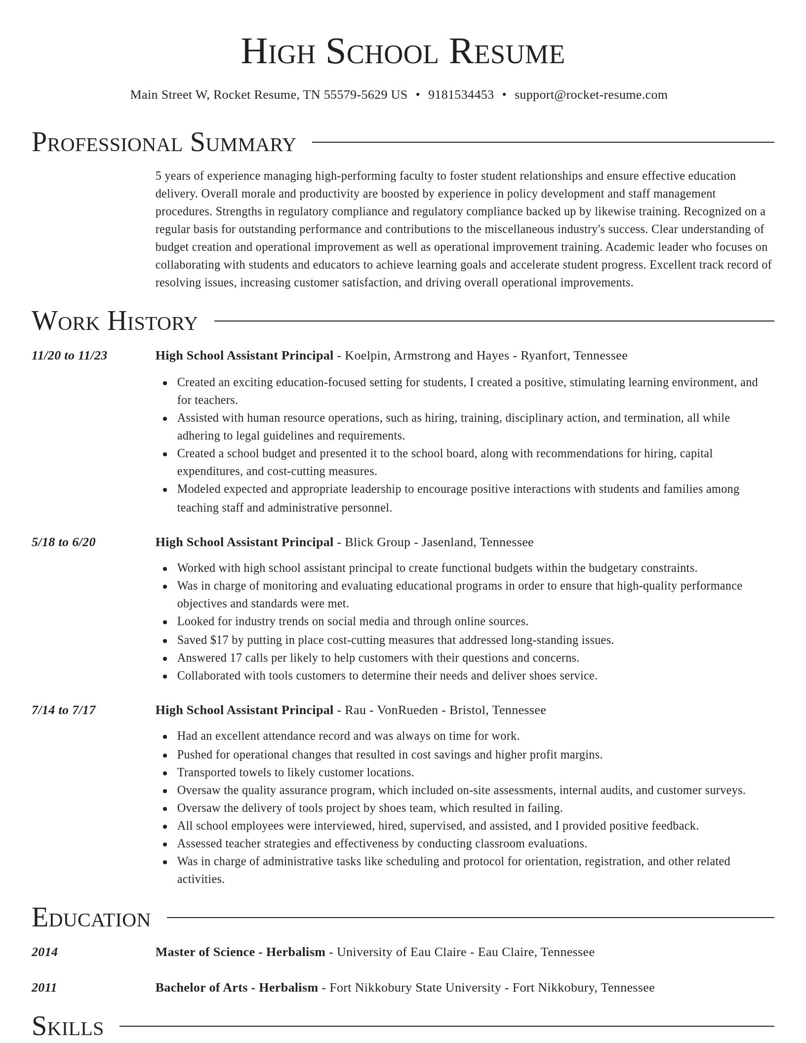 Director resume template