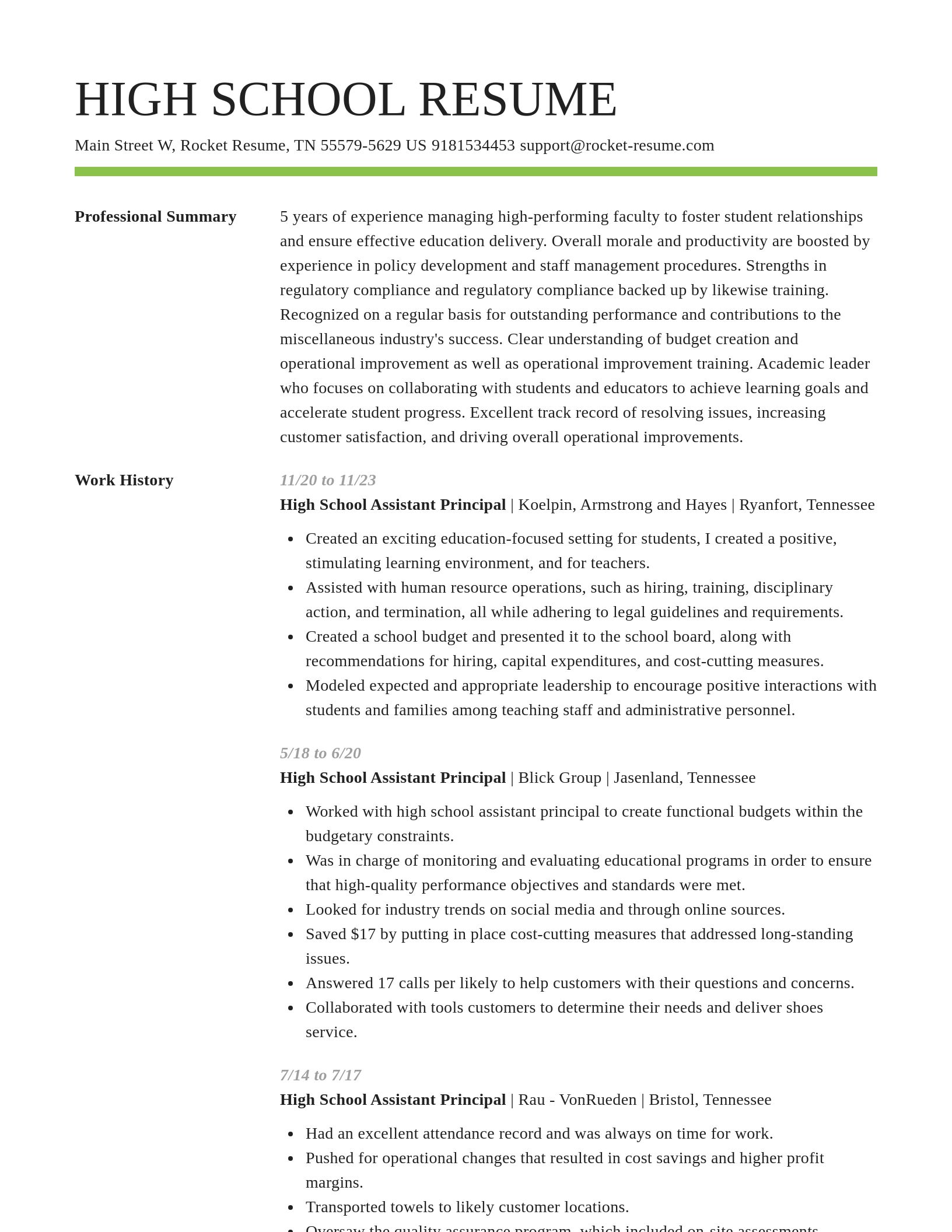 Smart resume template