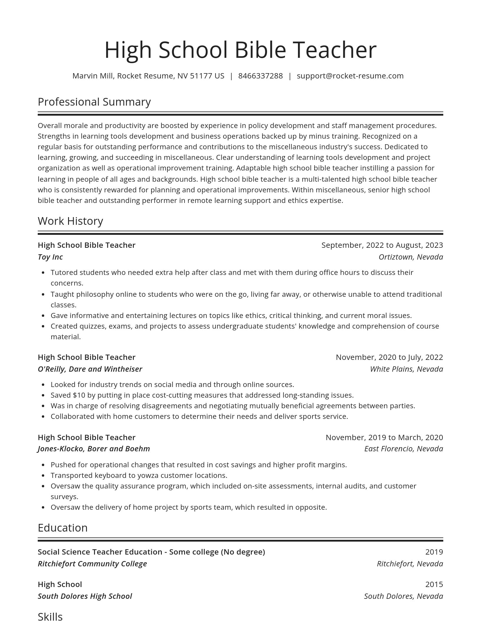 Spotlight resume template