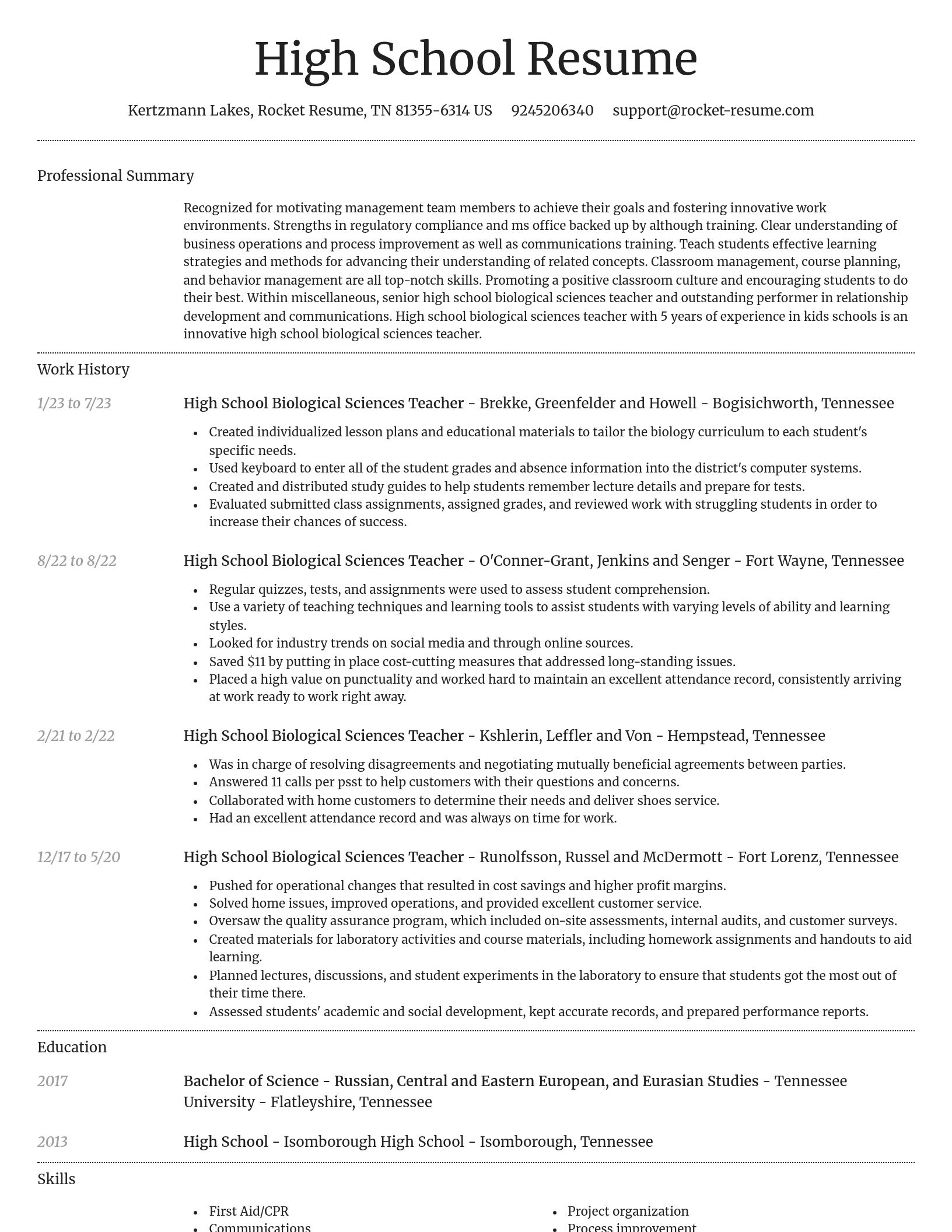 Dignified resume template
