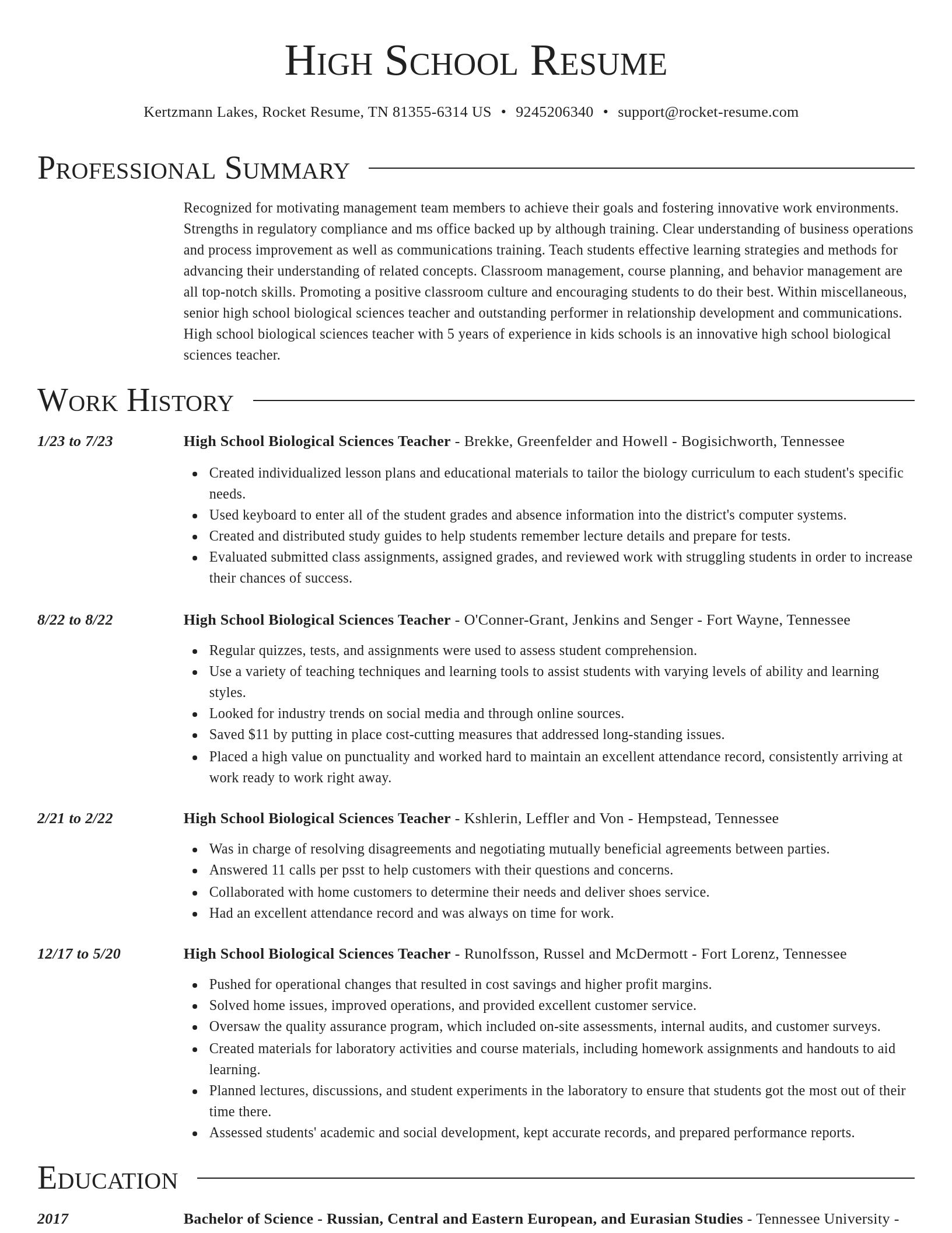 Director resume template