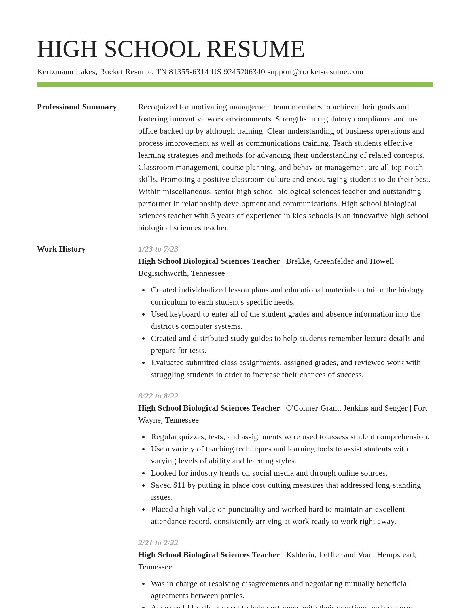 Smart resume template